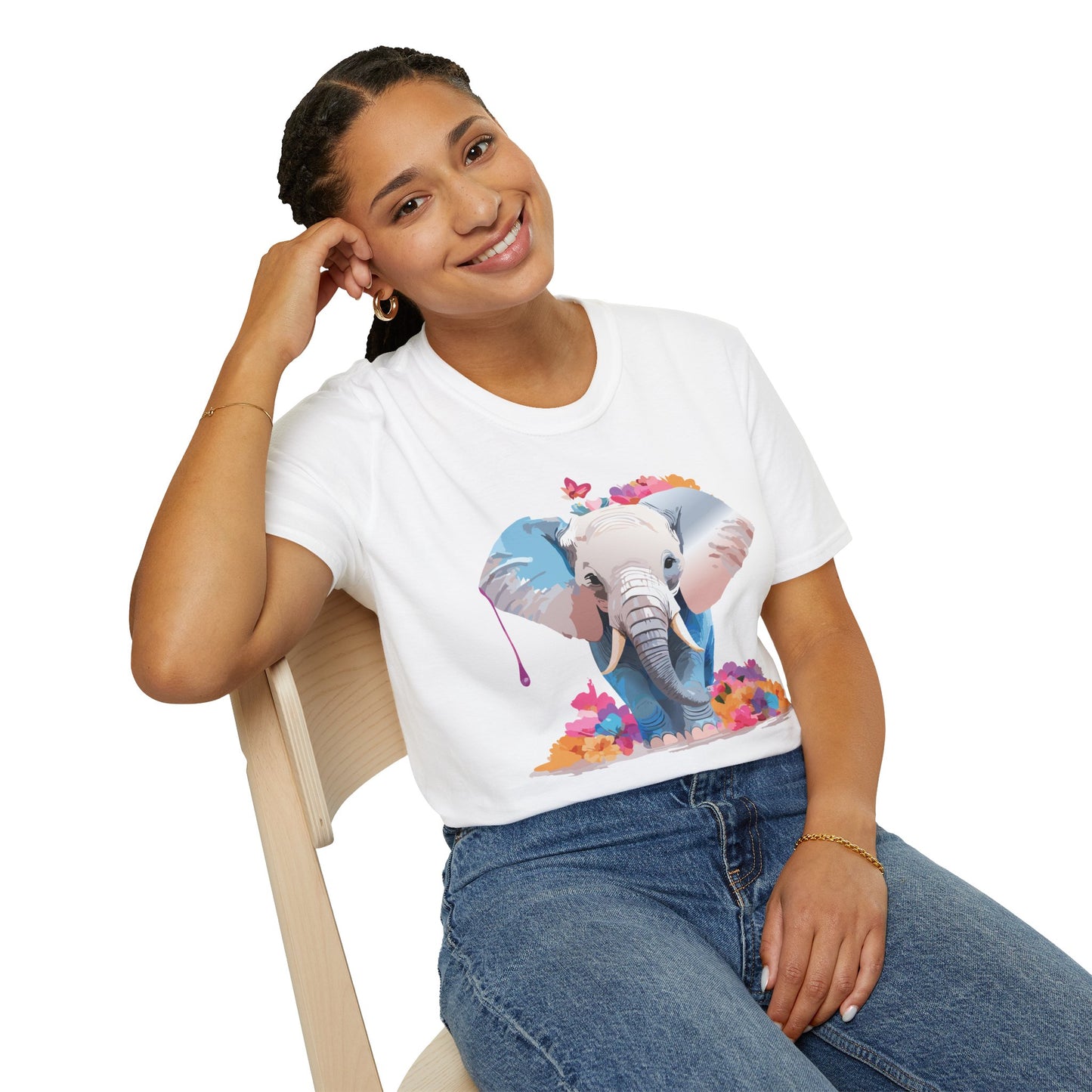 Elephant Shirt, T Shirt with Elephant, Elephant on T Shirt, T Shirt with Animation, Animals Tee Shirt