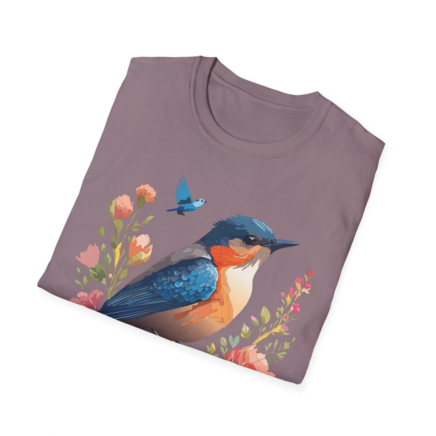 Bird T-Shirt, Floral Bird T Shirt, Shirt with Bird, Shirt with Animal