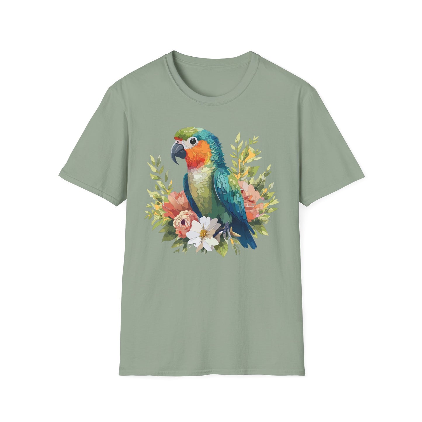 Bird T-Shirt, Floral Bird T Shirt, Shirt with Bird, Shirt with Animal