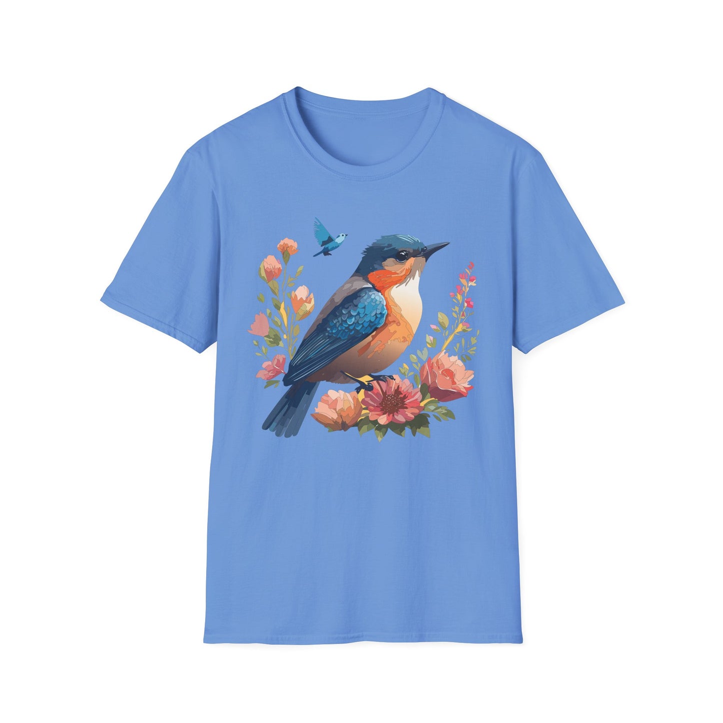 Bird T-Shirt, Floral Bird T Shirt, Shirt with Bird, Shirt with Animal