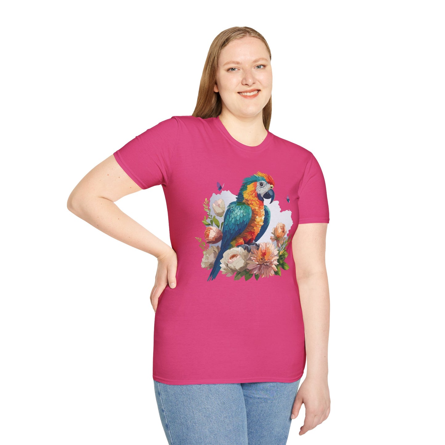 Bird T-Shirt, Floral Bird T Shirt, Shirt with Bird, Shirt with Animal