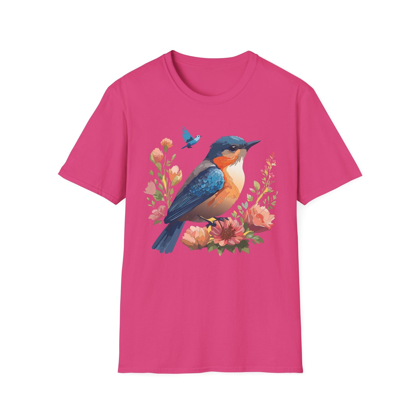 Bird T-Shirt, Floral Bird T Shirt, Shirt with Bird, Shirt with Animal