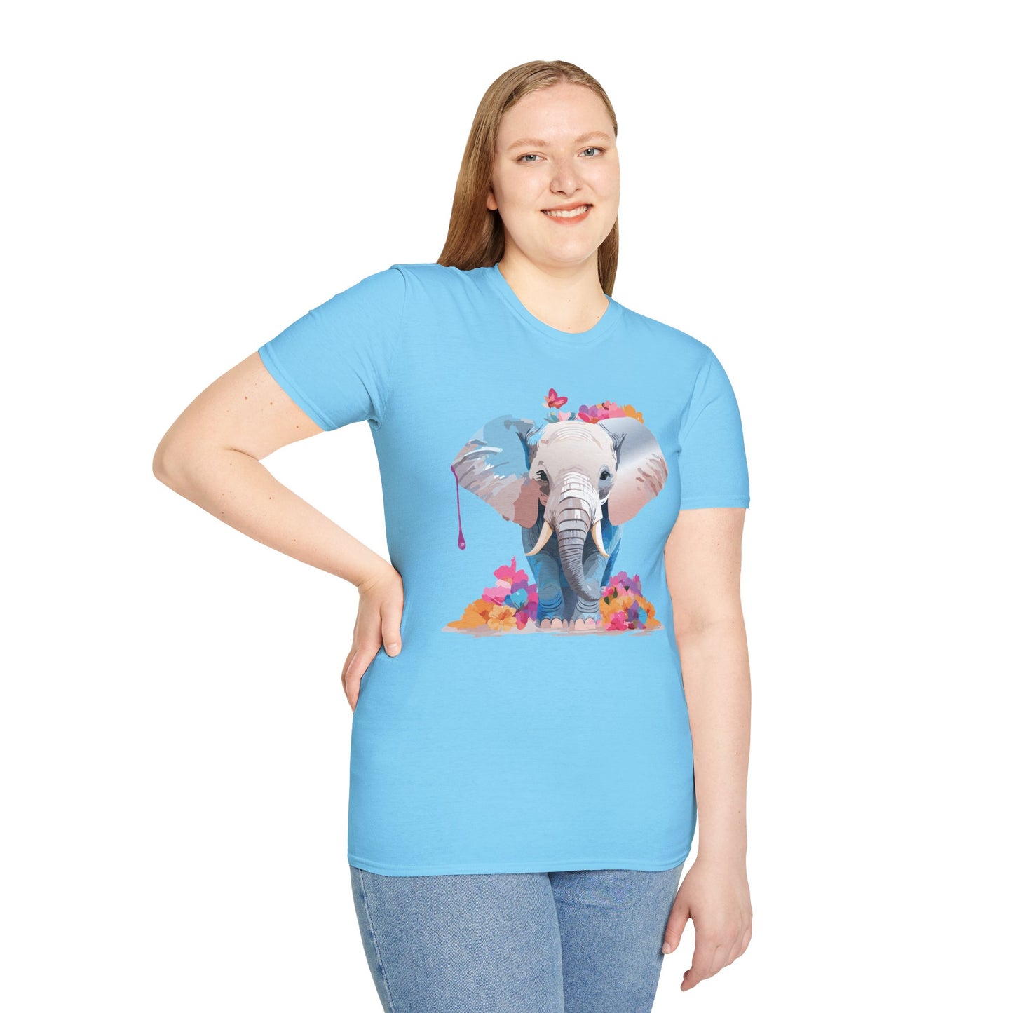Elephant Shirt, T Shirt with Elephant, Elephant on T Shirt, T Shirt with Animation, Animals Tee Shirt