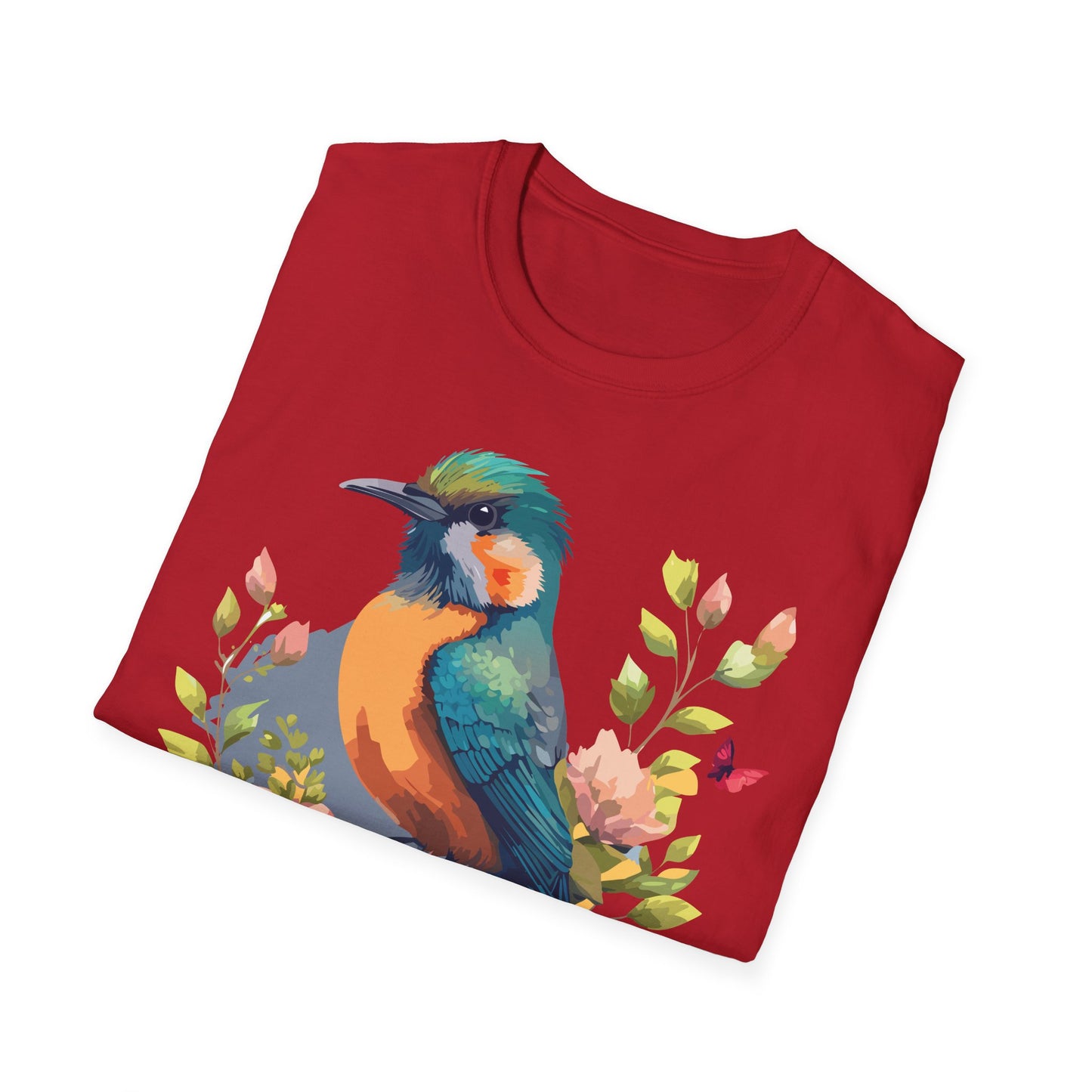 Bird T-Shirt, Floral Bird T Shirt, Shirt with Bird, Shirt with Animal