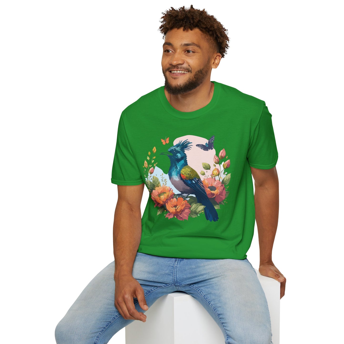 Bird T-Shirt, Floral Bird T Shirt, Shirt with Bird, Shirt with Animal