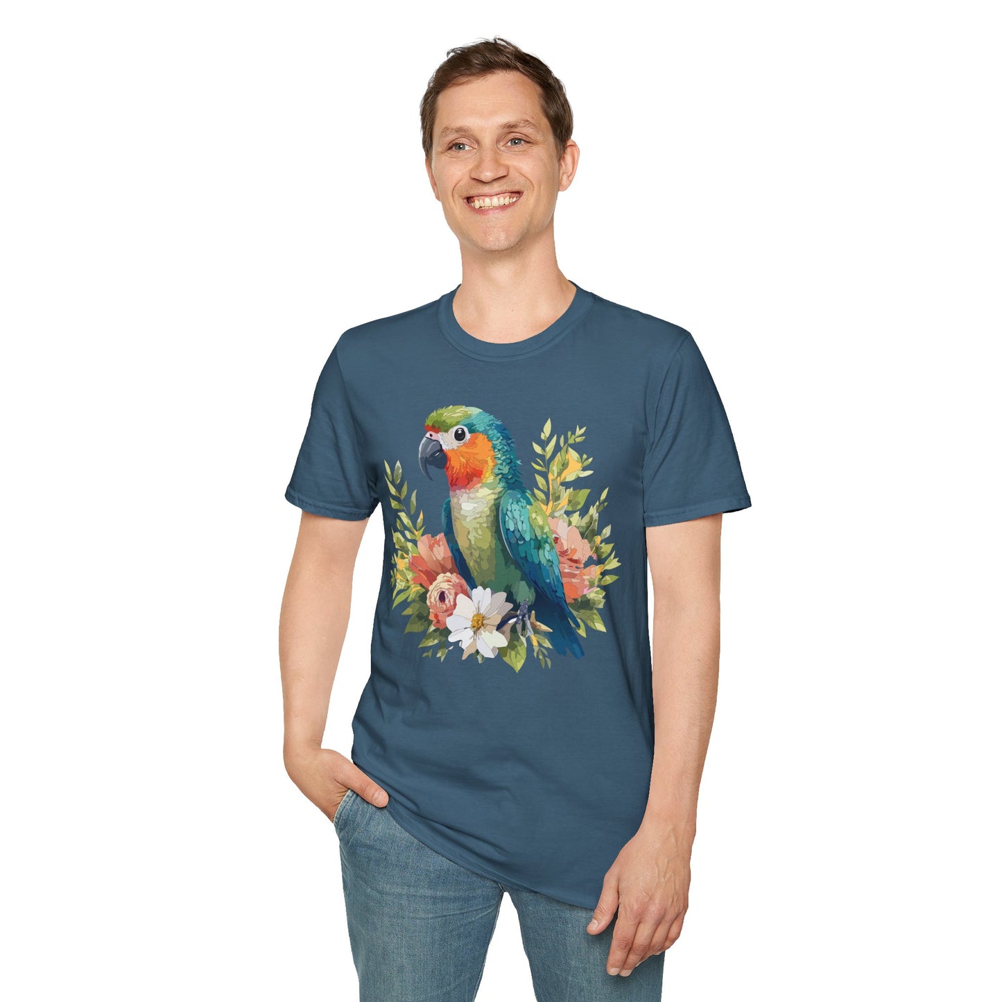 Bird T-Shirt, Floral Bird T Shirt, Shirt with Bird, Shirt with Animal