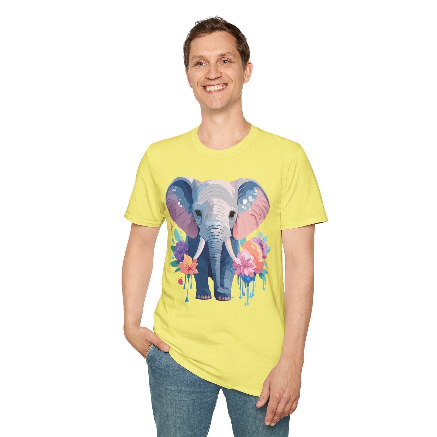 Elephant Shirt, T Shirt with Elephant, Elephant on T Shirt, T Shirt with Animation, Animals Tee Shirt