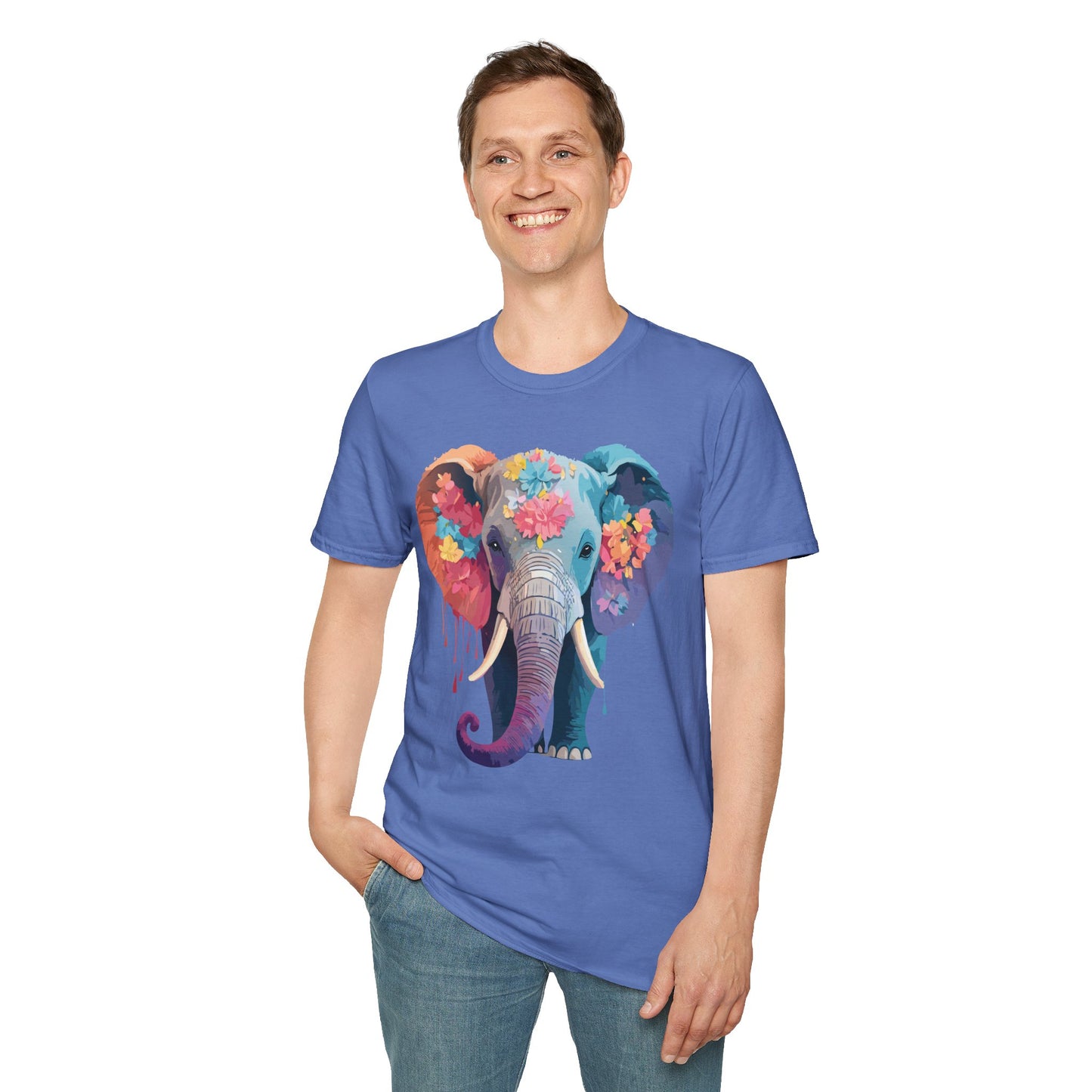 Elephant Shirt, T Shirt with Elephant, Elephant on T Shirt, T Shirt with Animation, Animals Tee Shirt