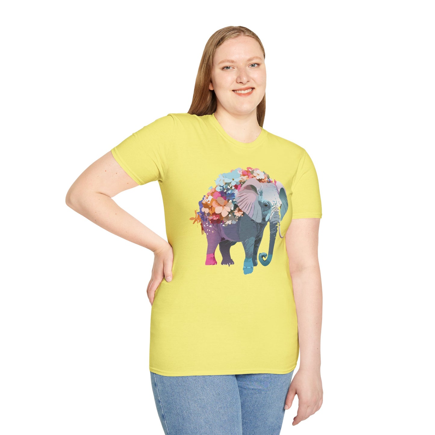 Elephant Shirt, T Shirt with Elephant, Elephant on T Shirt, T Shirt with Animation, Animals Tee Shirt