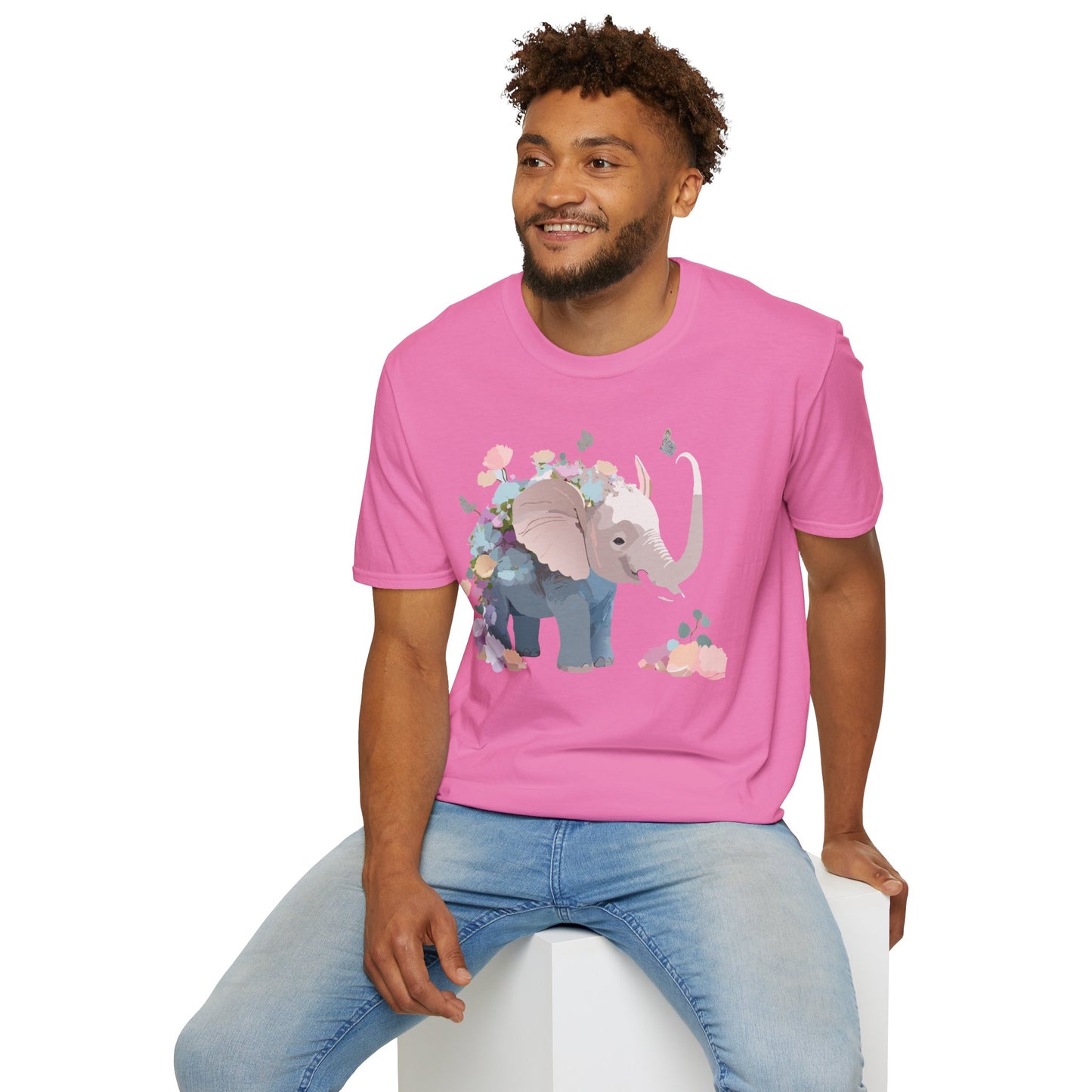 Elephant Shirt, T Shirt with Elephant, Elephant on T Shirt, T Shirt with Animation, Animals Tee Shirt