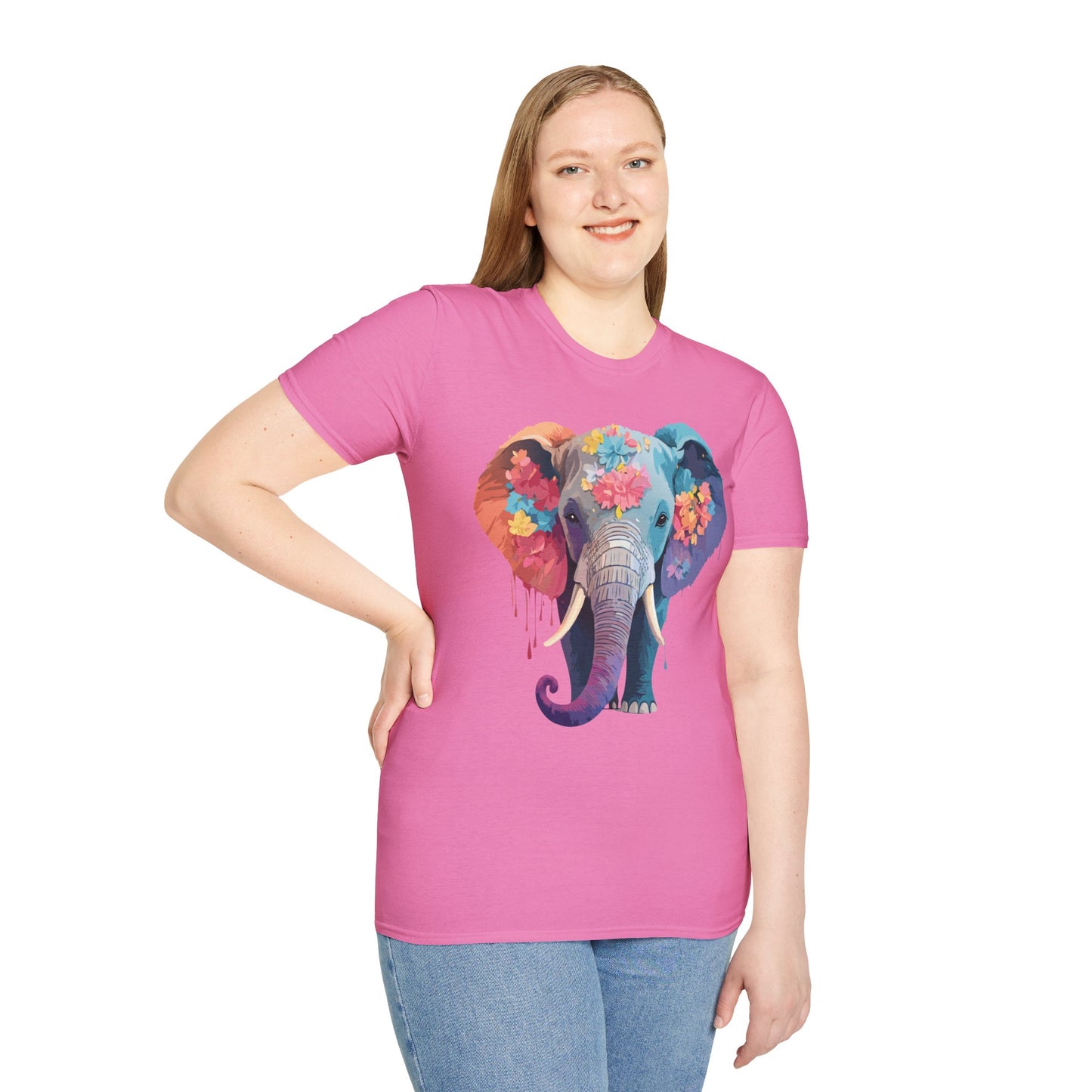 Elephant Shirt, T Shirt with Elephant, Elephant on T Shirt, T Shirt with Animation, Animals Tee Shirt