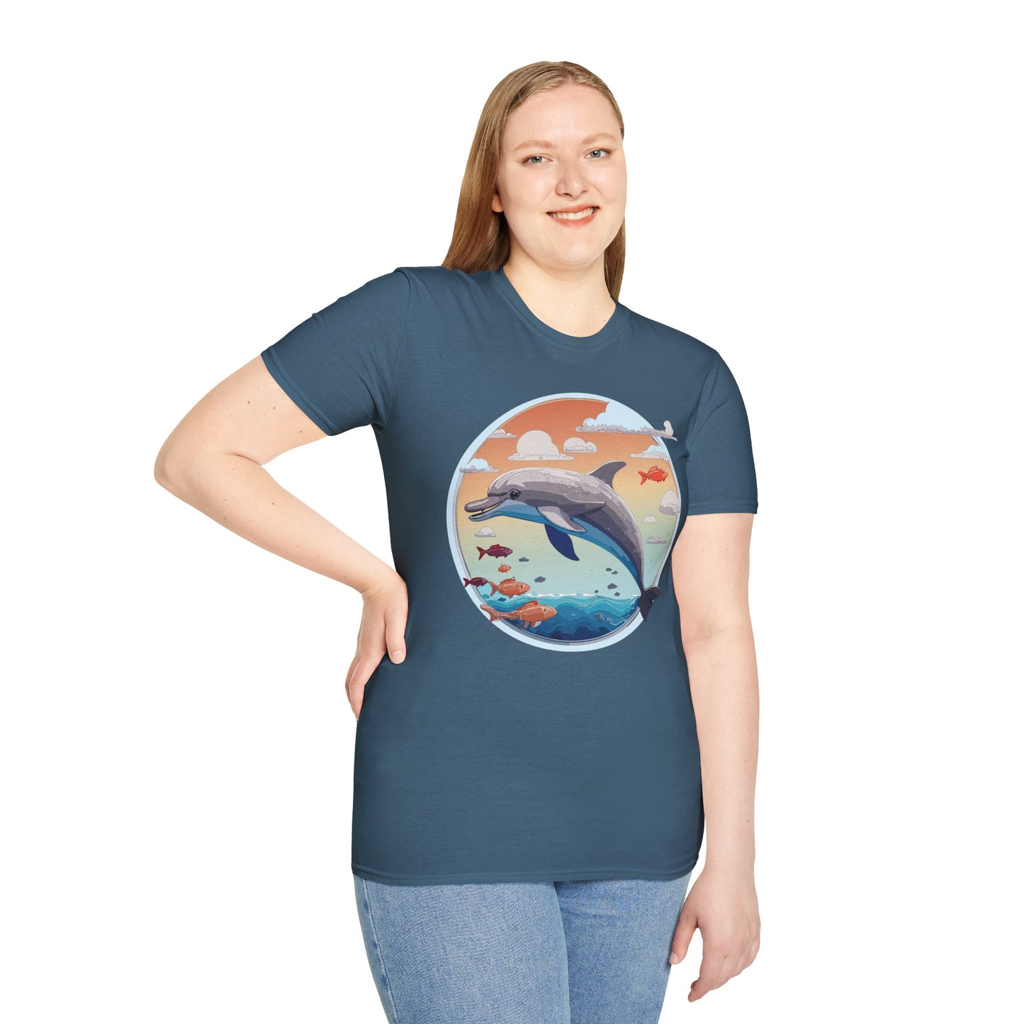 Dolphin Shirts, Shirt with Dolphin, Fish Tee Shirt, Animal Shirt