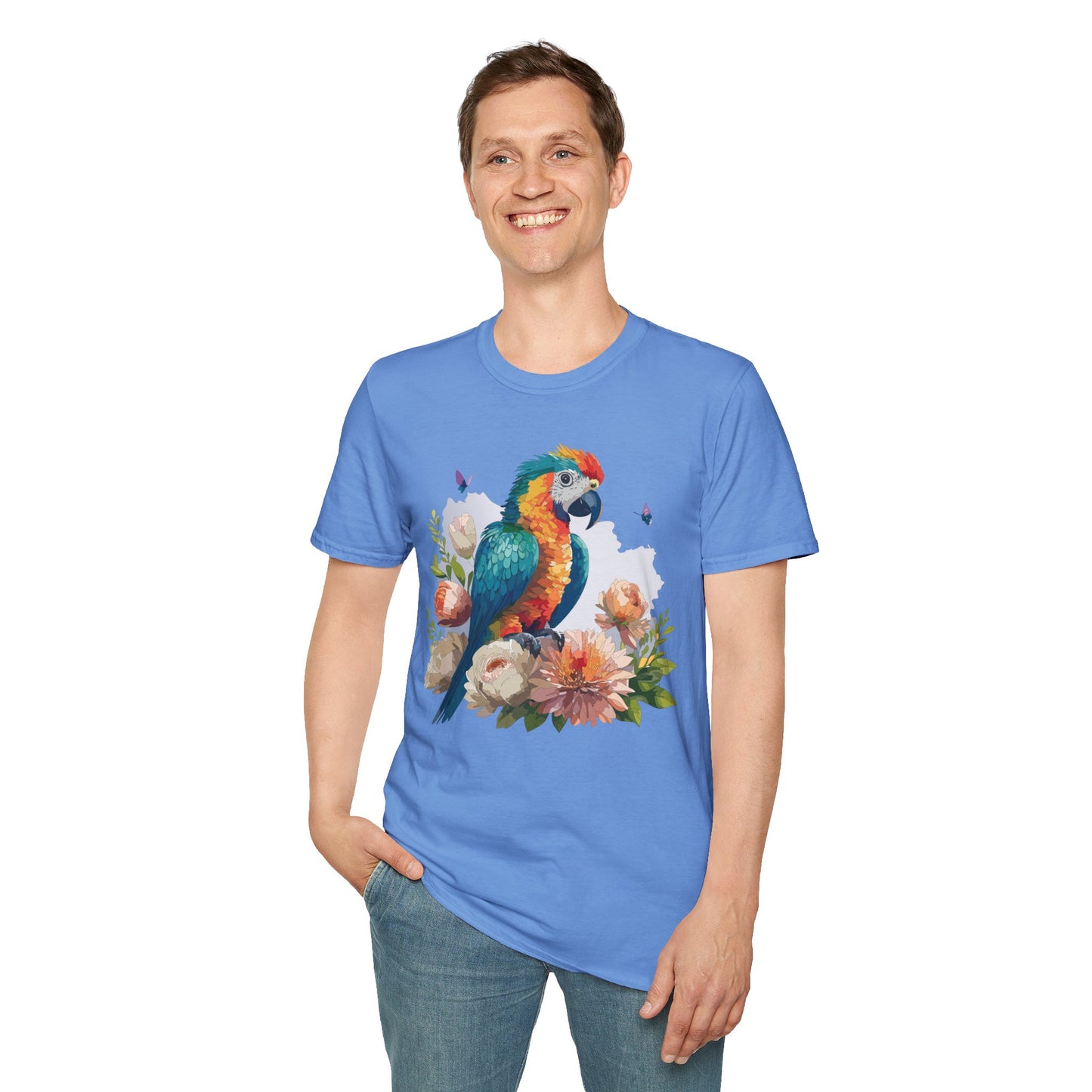 Bird T-Shirt, Floral Bird T Shirt, Shirt with Bird, Shirt with Animal