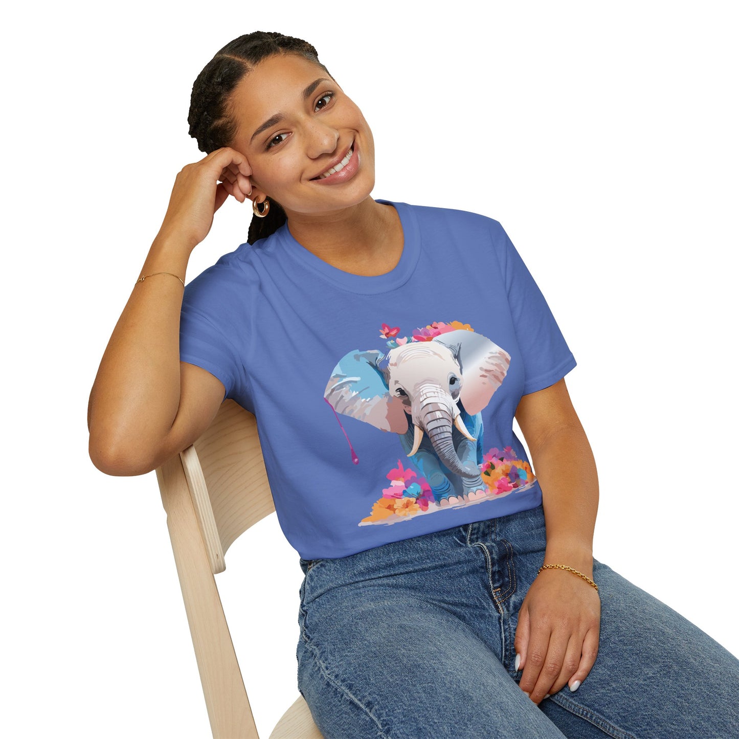 Elephant Shirt, T Shirt with Elephant, Elephant on T Shirt, T Shirt with Animation, Animals Tee Shirt