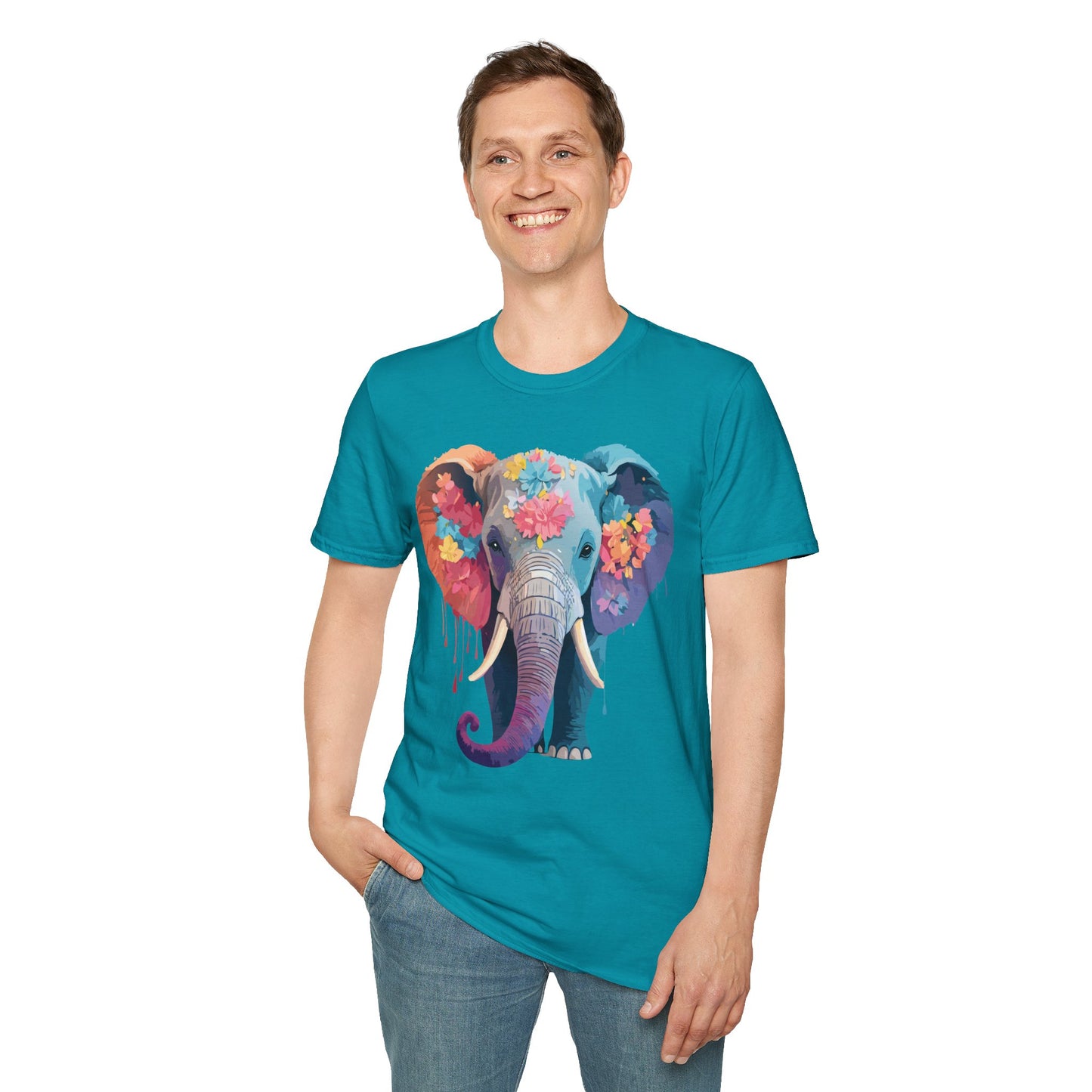 Elephant Shirt, T Shirt with Elephant, Elephant on T Shirt, T Shirt with Animation, Animals Tee Shirt
