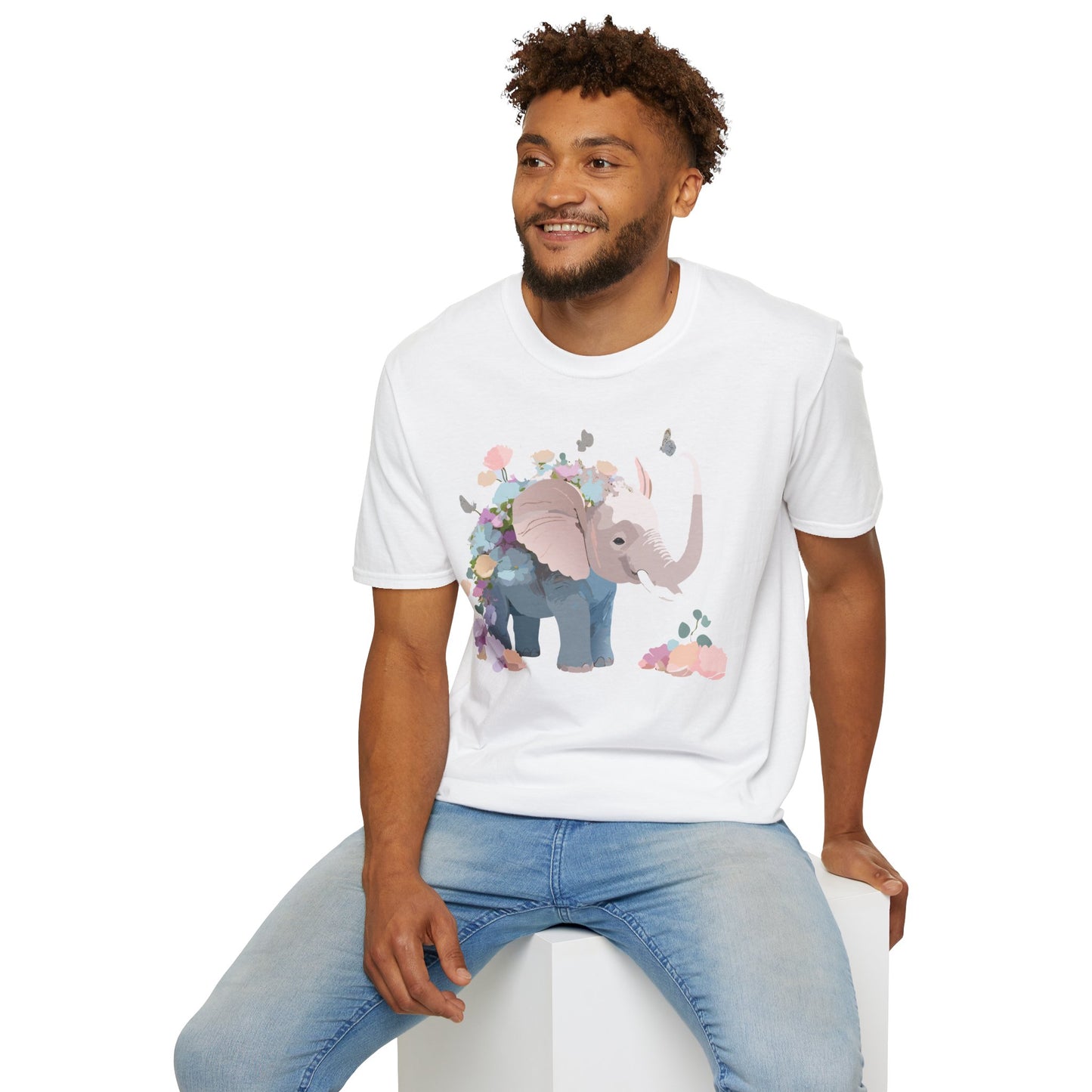 Elephant Shirt, T Shirt with Elephant, Elephant on T Shirt, T Shirt with Animation, Animals Tee Shirt