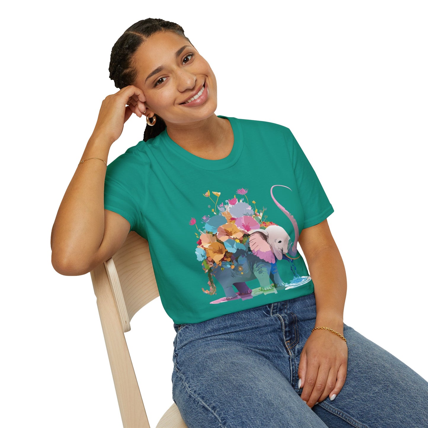 Elephant Shirt, T Shirt with Elephant, Elephant on T Shirt, T Shirt with Animation, Animals Tee Shirt