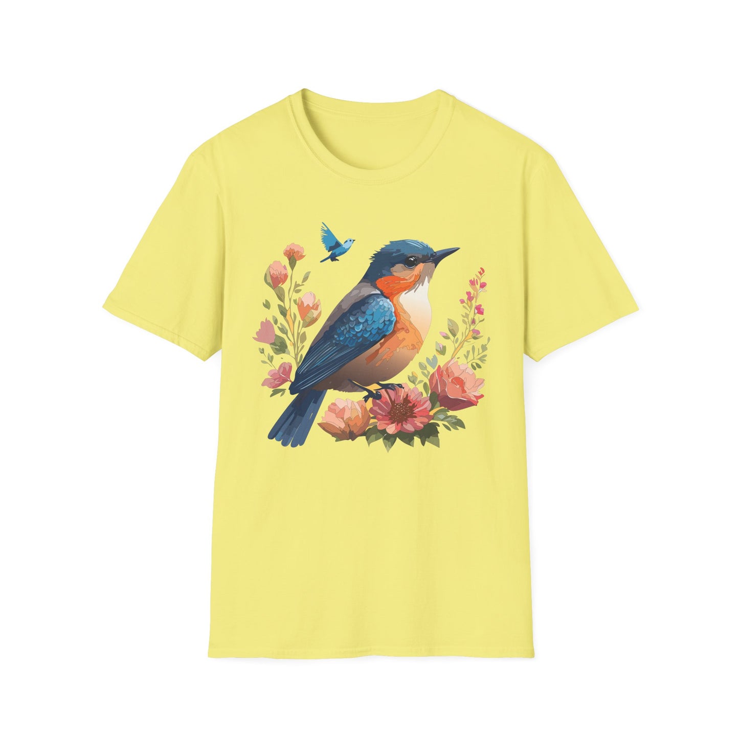 Bird T-Shirt, Floral Bird T Shirt, Shirt with Bird, Shirt with Animal