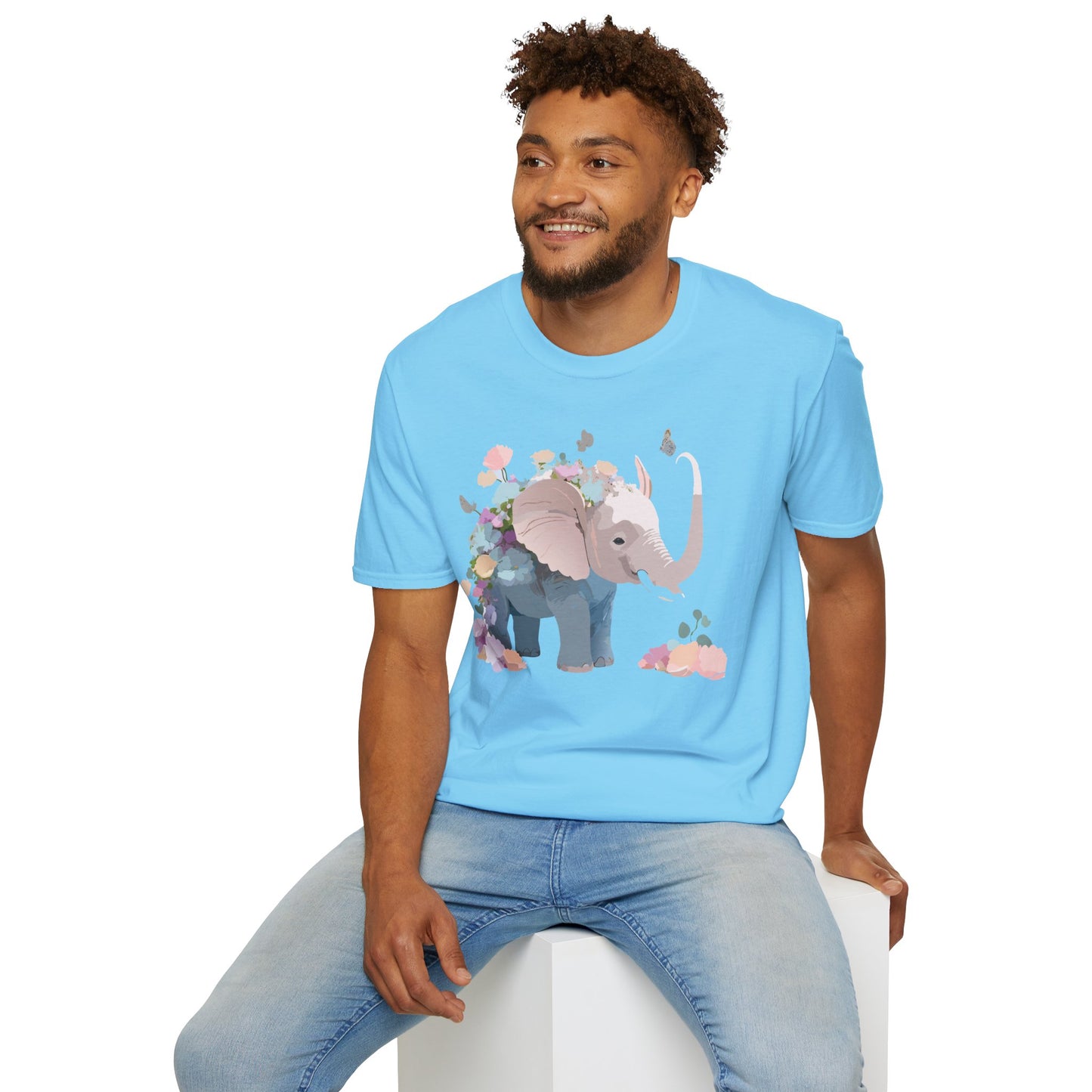 Elephant Shirt, T Shirt with Elephant, Elephant on T Shirt, T Shirt with Animation, Animals Tee Shirt