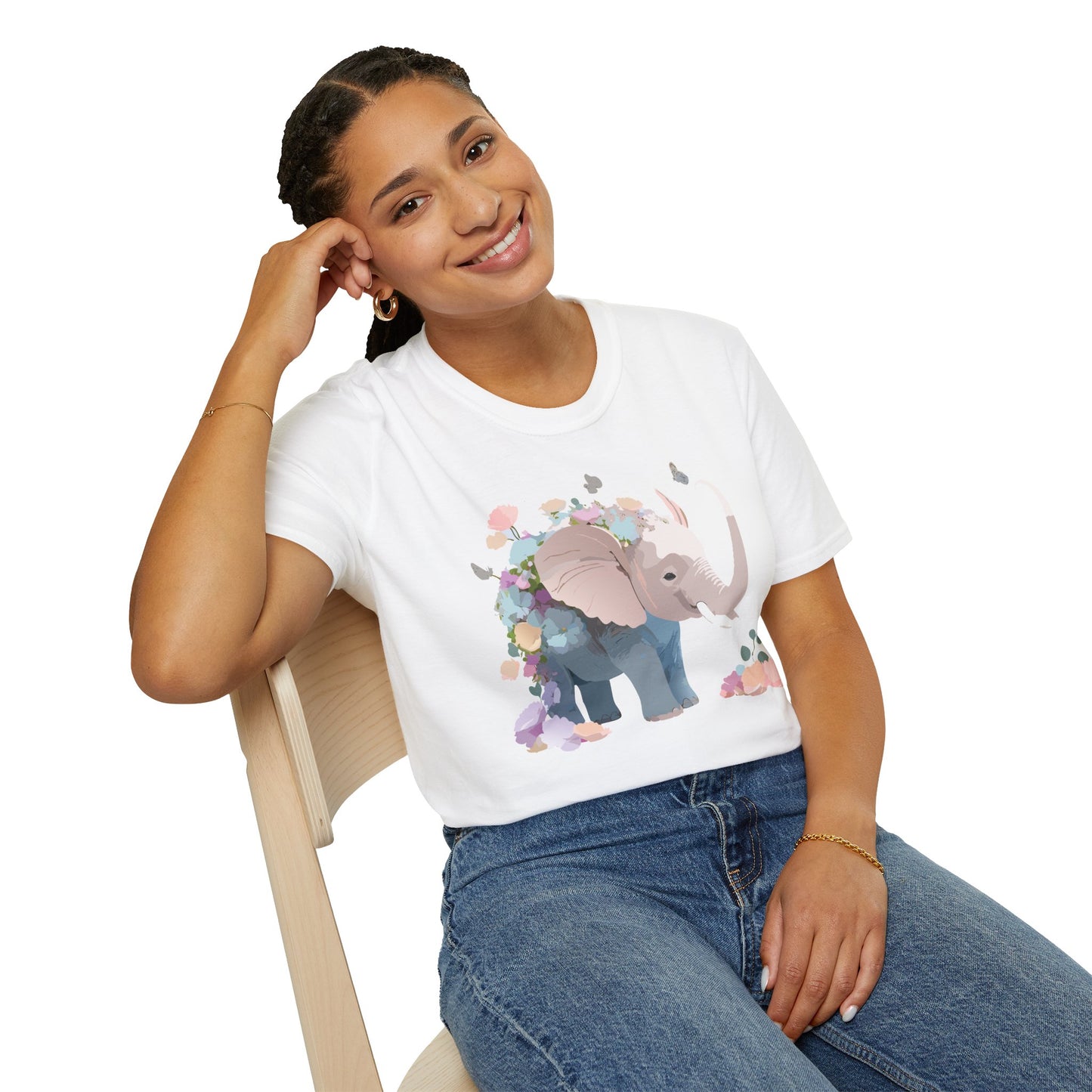 Elephant Shirt, T Shirt with Elephant, Elephant on T Shirt, T Shirt with Animation, Animals Tee Shirt