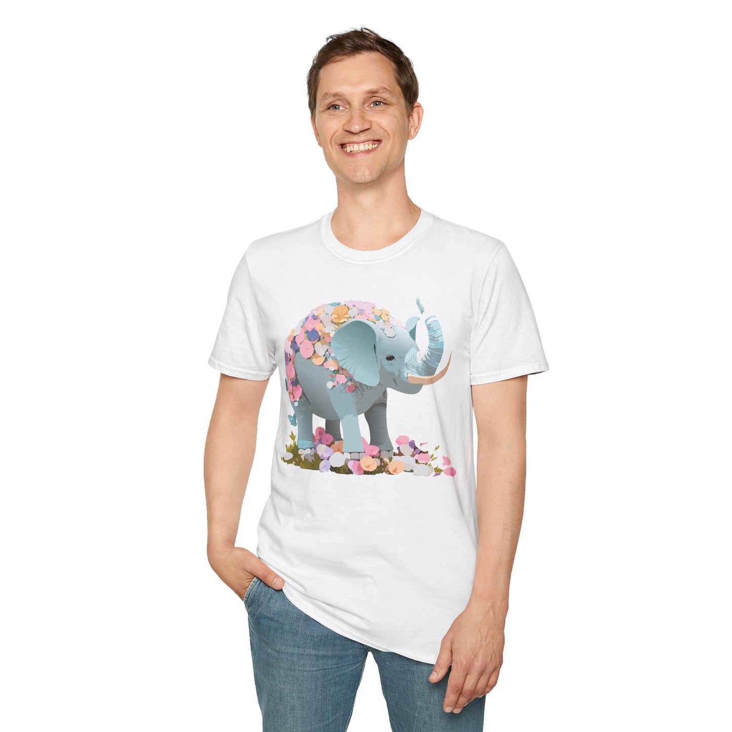 Elephant Shirt, T Shirt with Elephant, Elephant on T Shirt, T Shirt with Animation, Animals Tee Shirt