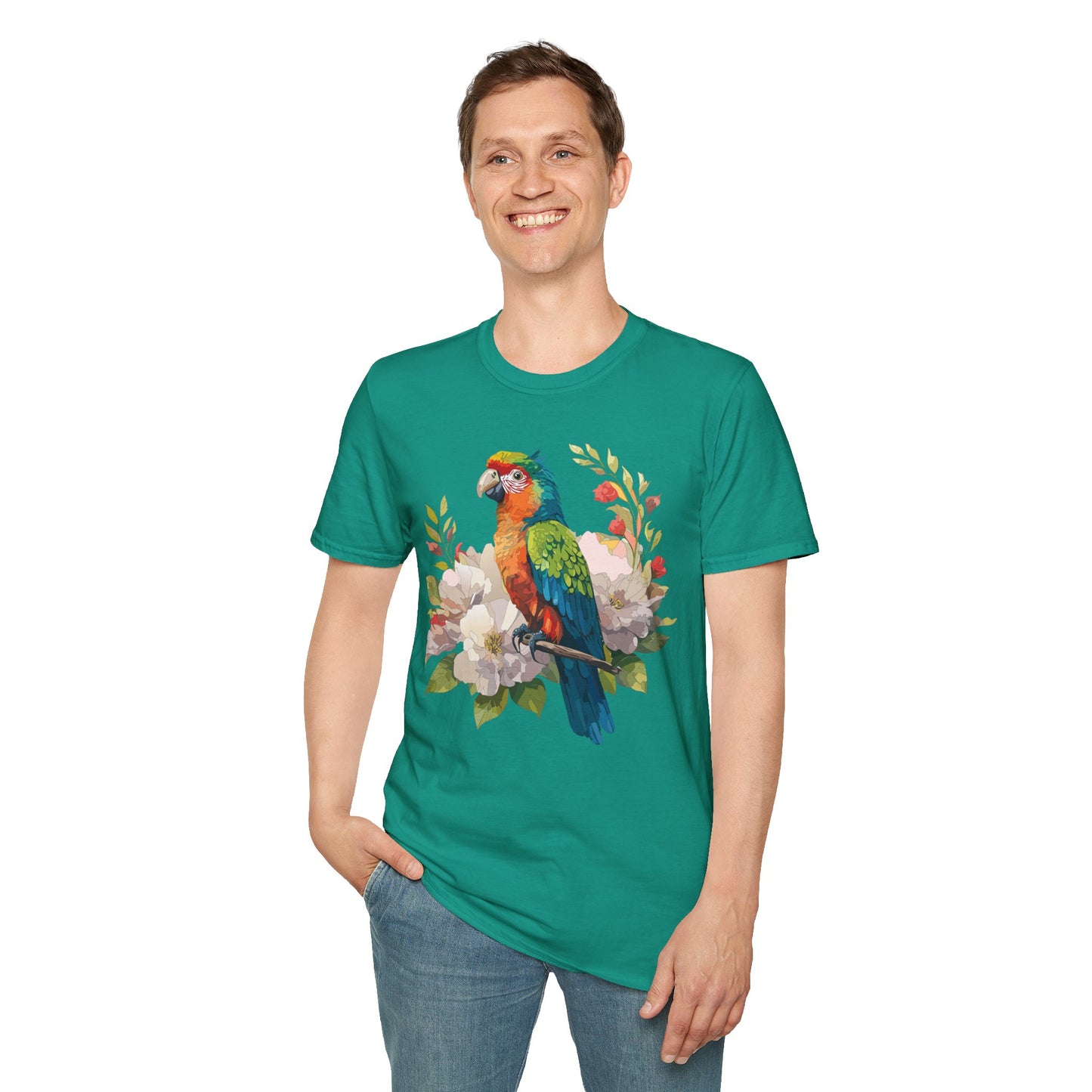 Bird T-Shirt, Floral Bird T Shirt, Shirt with Bird, Shirt with Animal