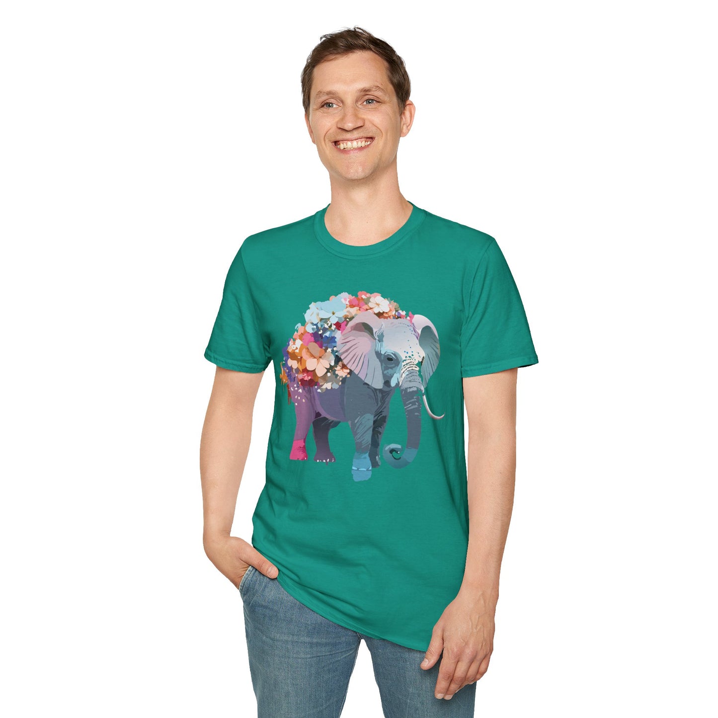 Elephant Shirt, T Shirt with Elephant, Elephant on T Shirt, T Shirt with Animation, Animals Tee Shirt
