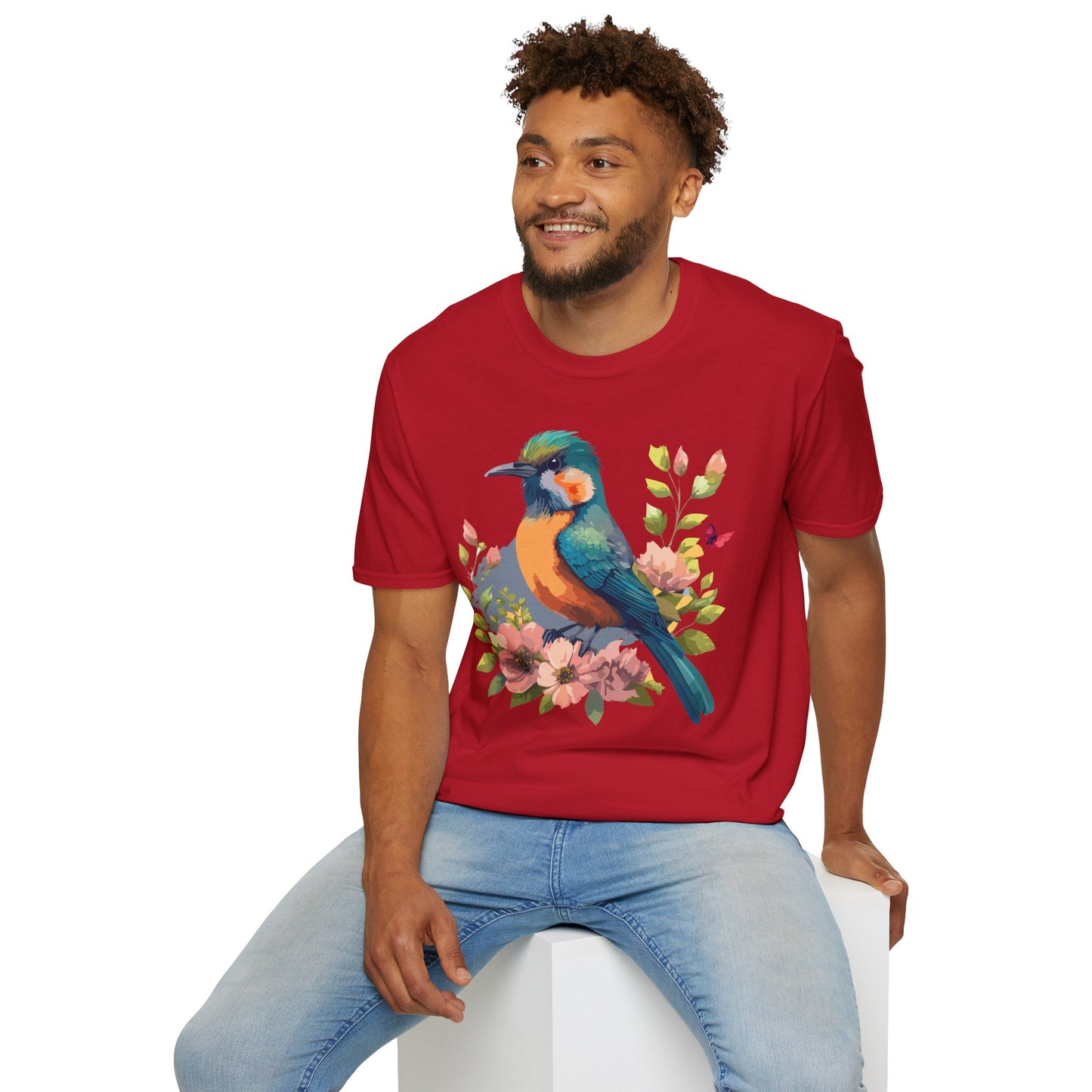 Bird T-Shirt, Floral Bird T Shirt, Shirt with Bird, Shirt with Animal