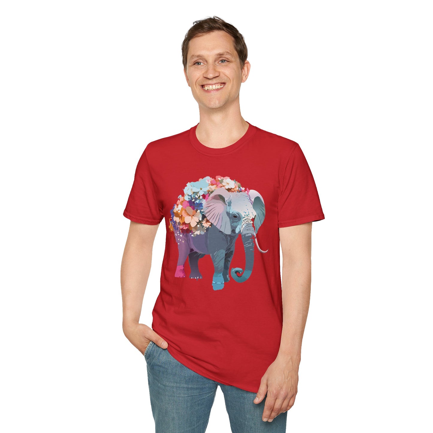 Elephant Shirt, T Shirt with Elephant, Elephant on T Shirt, T Shirt with Animation, Animals Tee Shirt