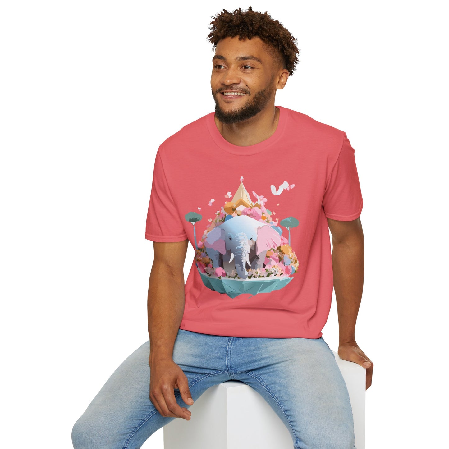 Elephant Shirt, T Shirt with Elephant, Elephant on T Shirt, T Shirt with Animation, Animals Tee Shirt