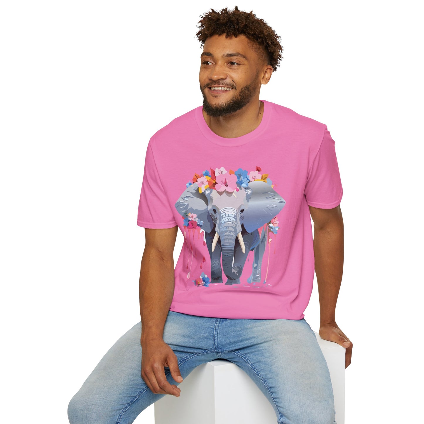 Elephant Shirt, T Shirt with Elephant, Elephant on T Shirt, T Shirt with Animation, Animals Tee Shirt