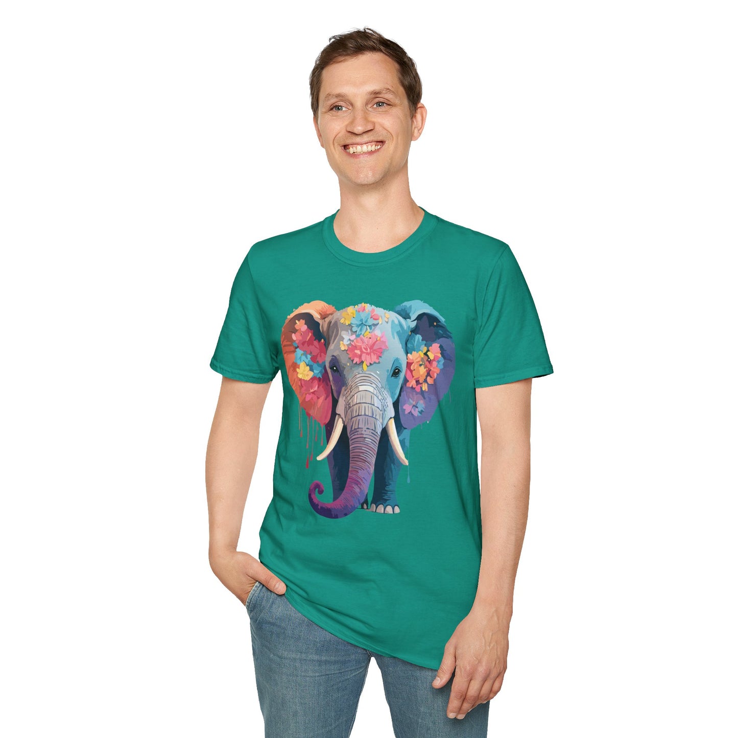 Elephant Shirt, T Shirt with Elephant, Elephant on T Shirt, T Shirt with Animation, Animals Tee Shirt