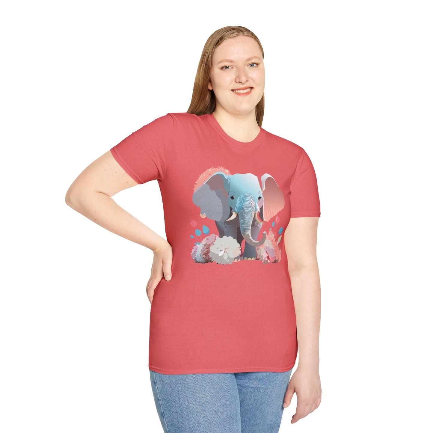 Elephant Shirt, T Shirt with Elephant, Elephant on T Shirt, T Shirt with Animation, Animals Tee Shirt