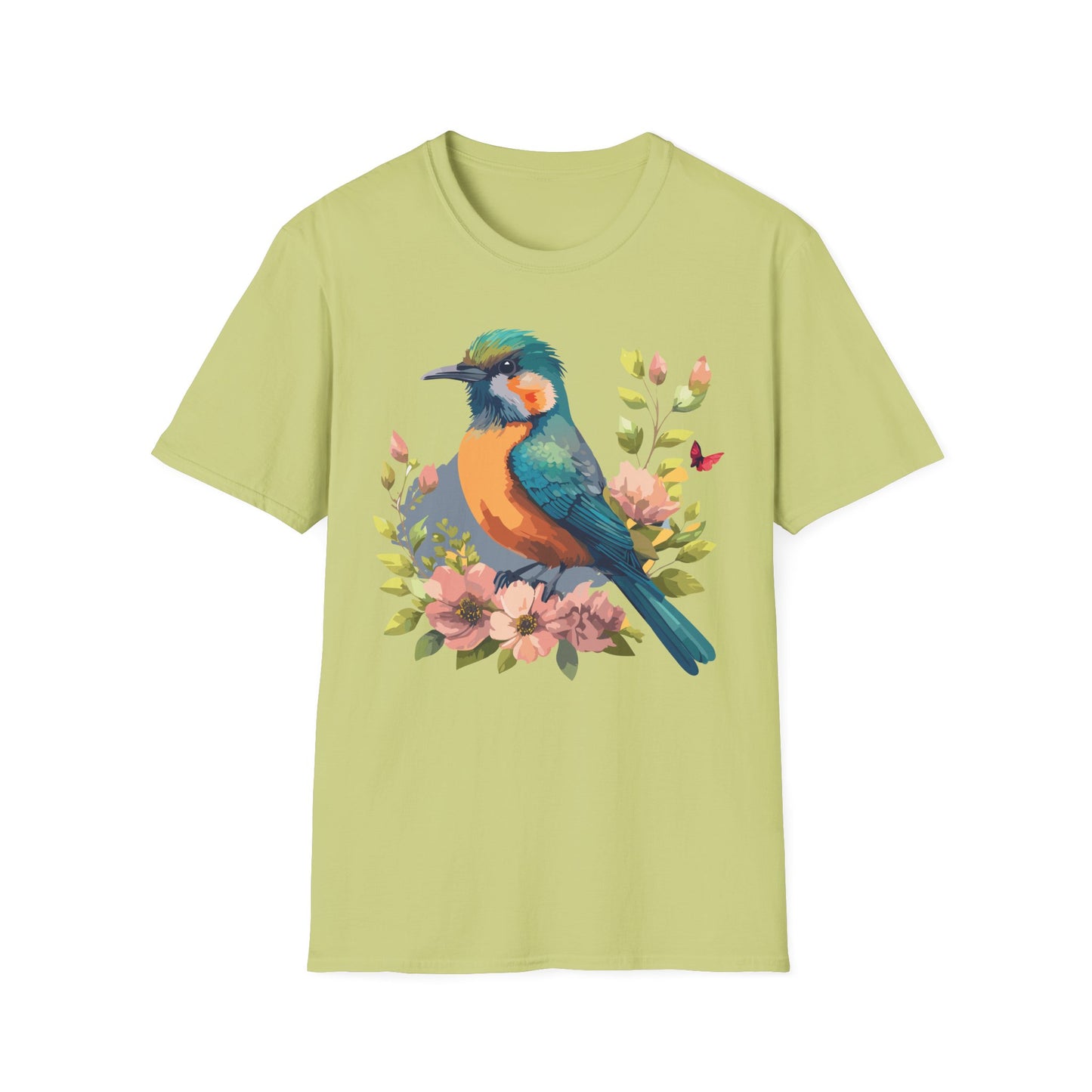 Bird T-Shirt, Floral Bird T Shirt, Shirt with Bird, Shirt with Animal