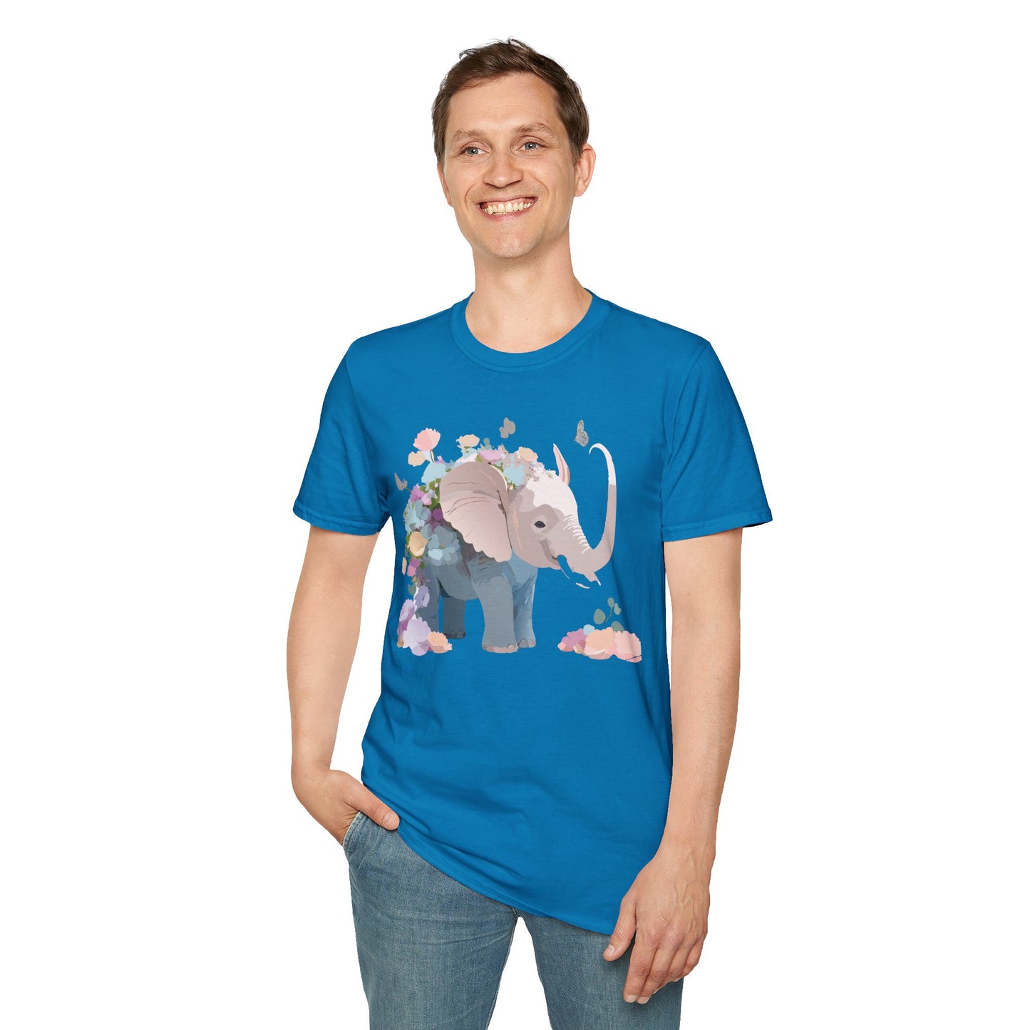 Elephant Shirt, T Shirt with Elephant, Elephant on T Shirt, T Shirt with Animation, Animals Tee Shirt