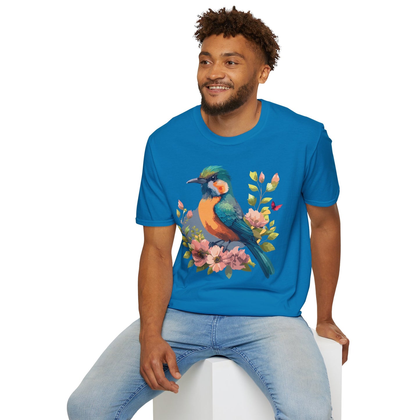 Bird T-Shirt, Floral Bird T Shirt, Shirt with Bird, Shirt with Animal