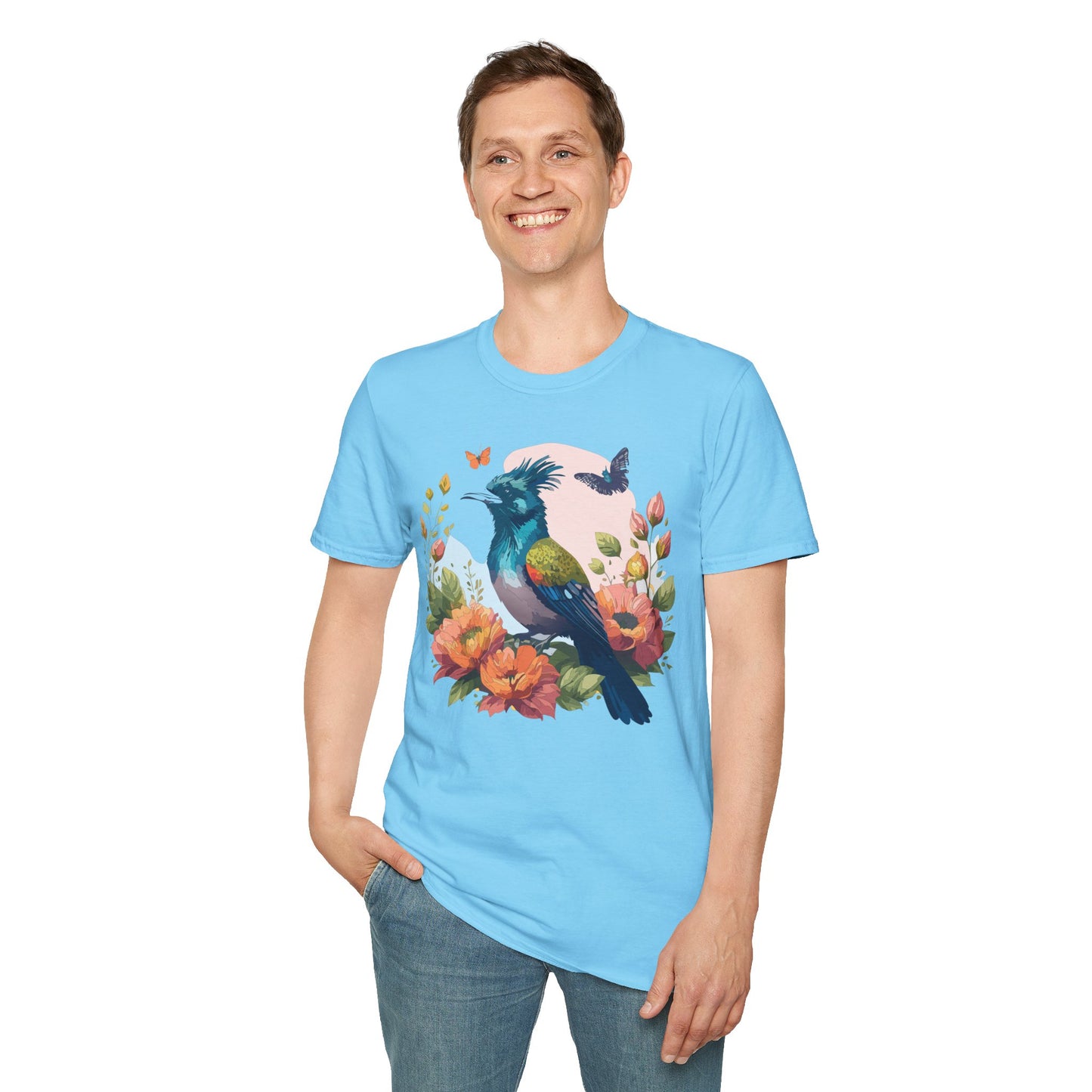 Bird T-Shirt, Floral Bird T Shirt, Shirt with Bird, Shirt with Animal