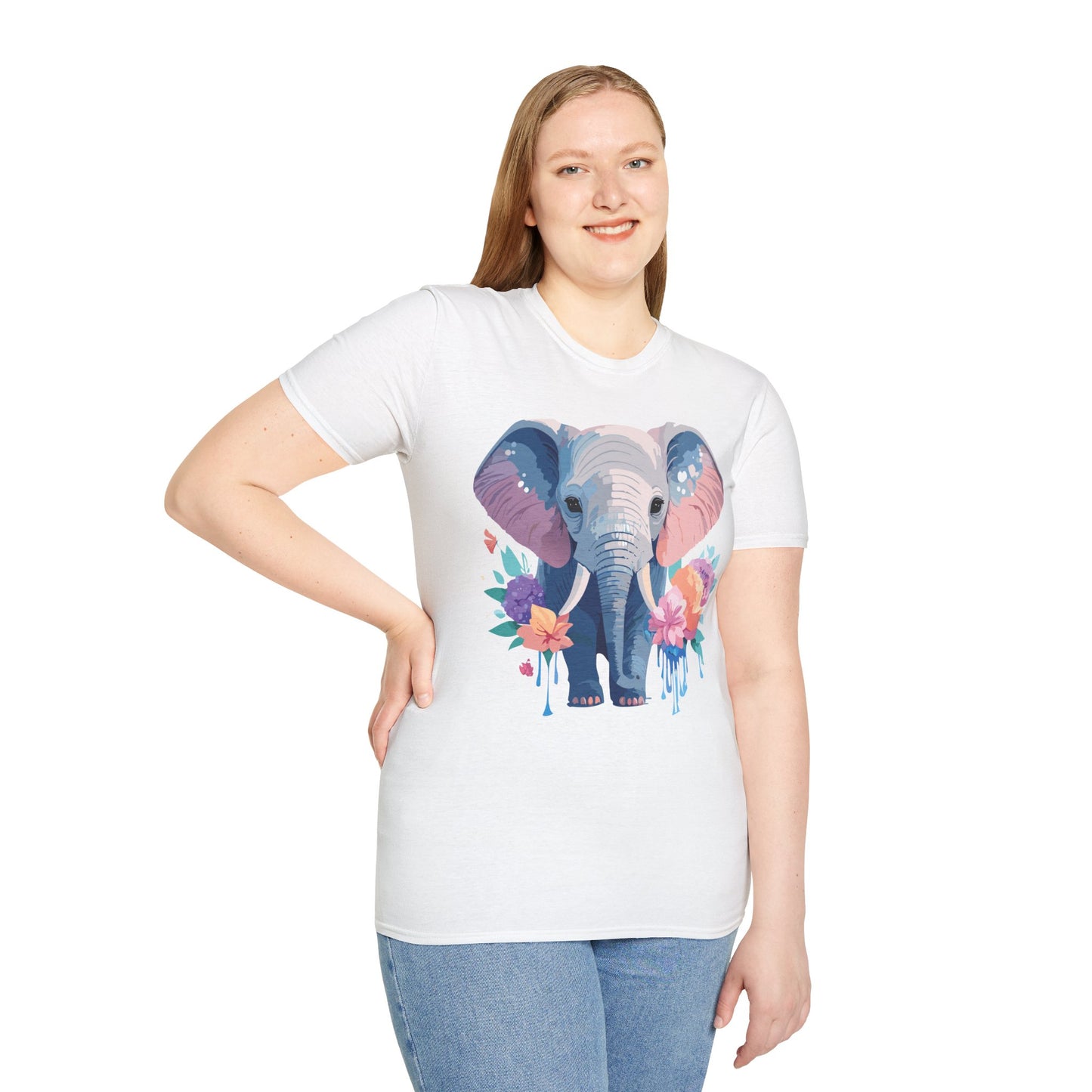 Elephant Shirt, T Shirt with Elephant, Elephant on T Shirt, T Shirt with Animation, Animals Tee Shirt