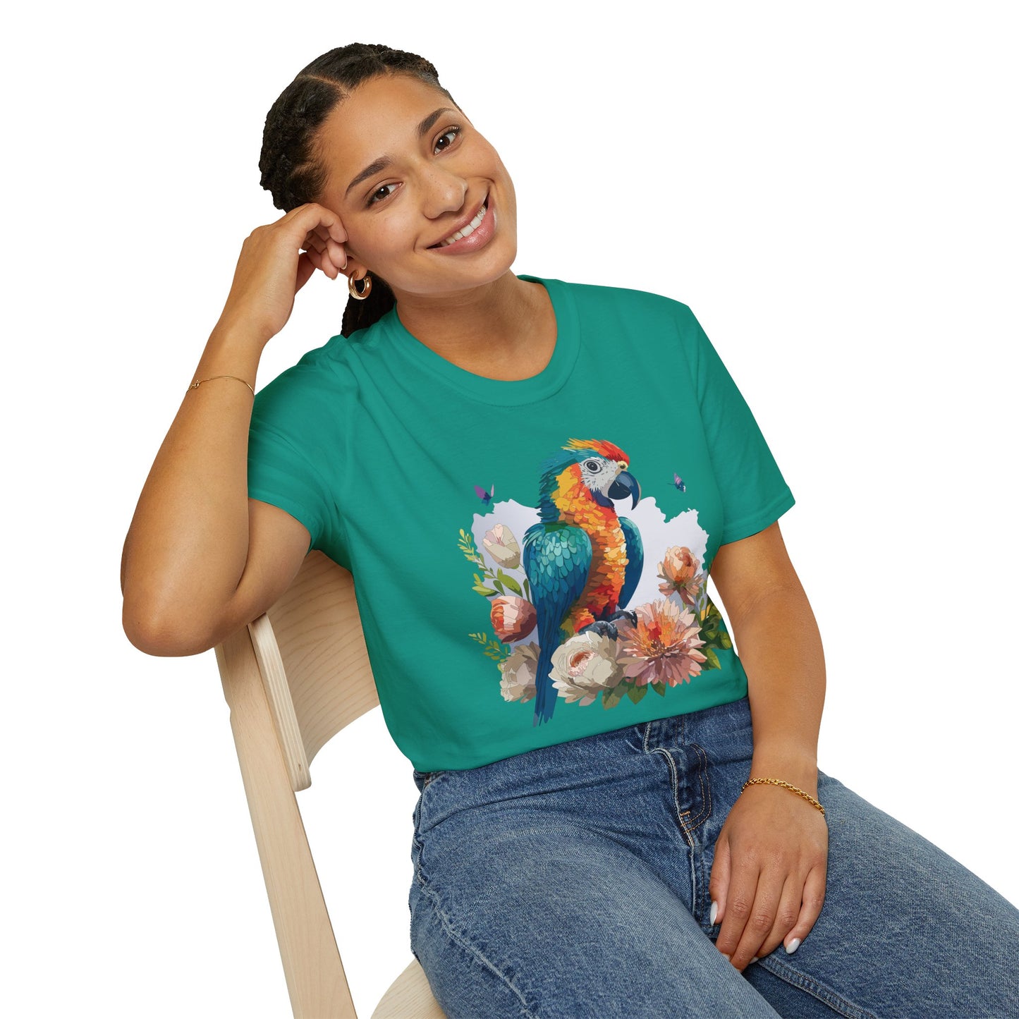 Bird T-Shirt, Floral Bird T Shirt, Shirt with Bird, Shirt with Animal