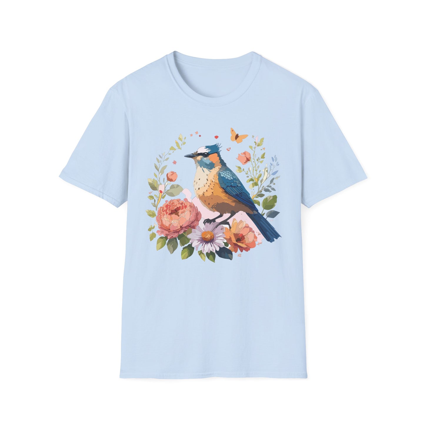 Bird T-Shirt, Floral Bird T Shirt, Shirt with Bird, Shirt with Animal