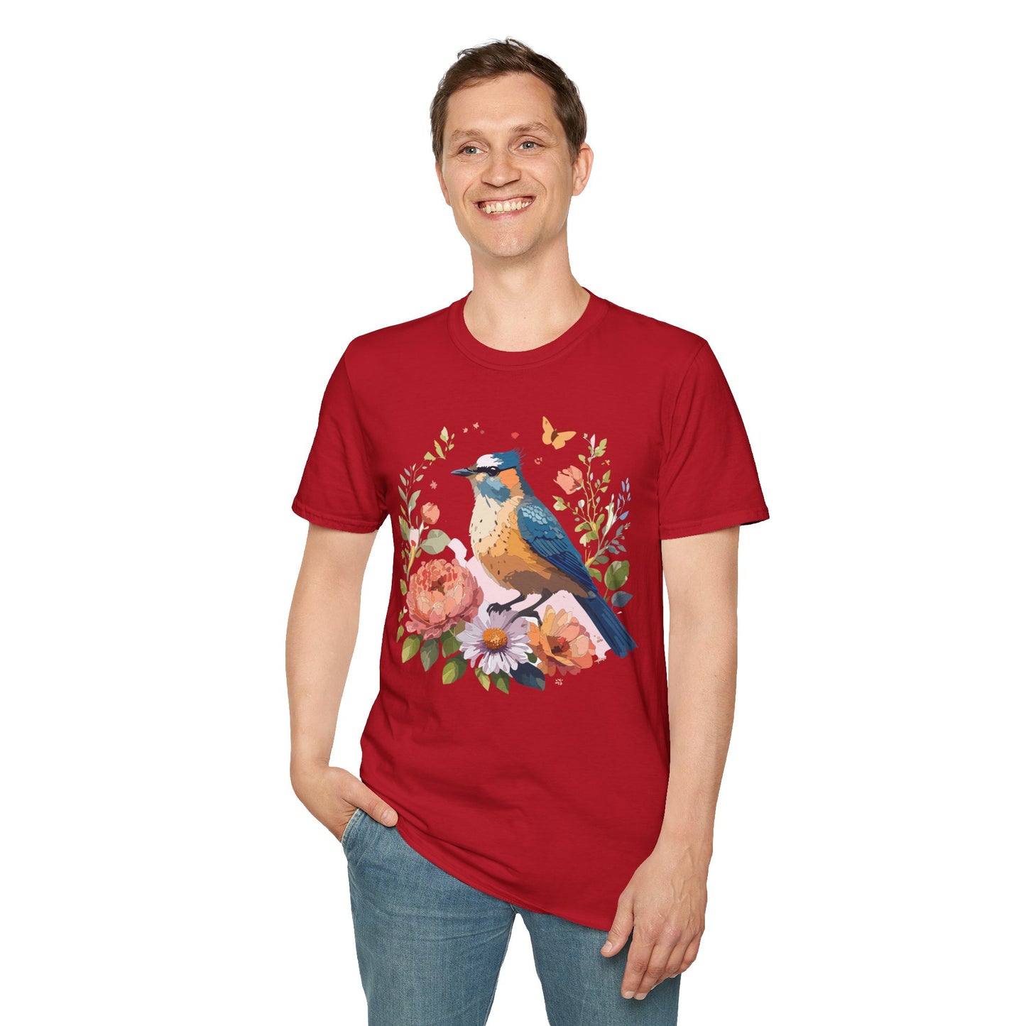 Bird T-Shirt, Floral Bird T Shirt, Shirt with Bird, Shirt with Animal