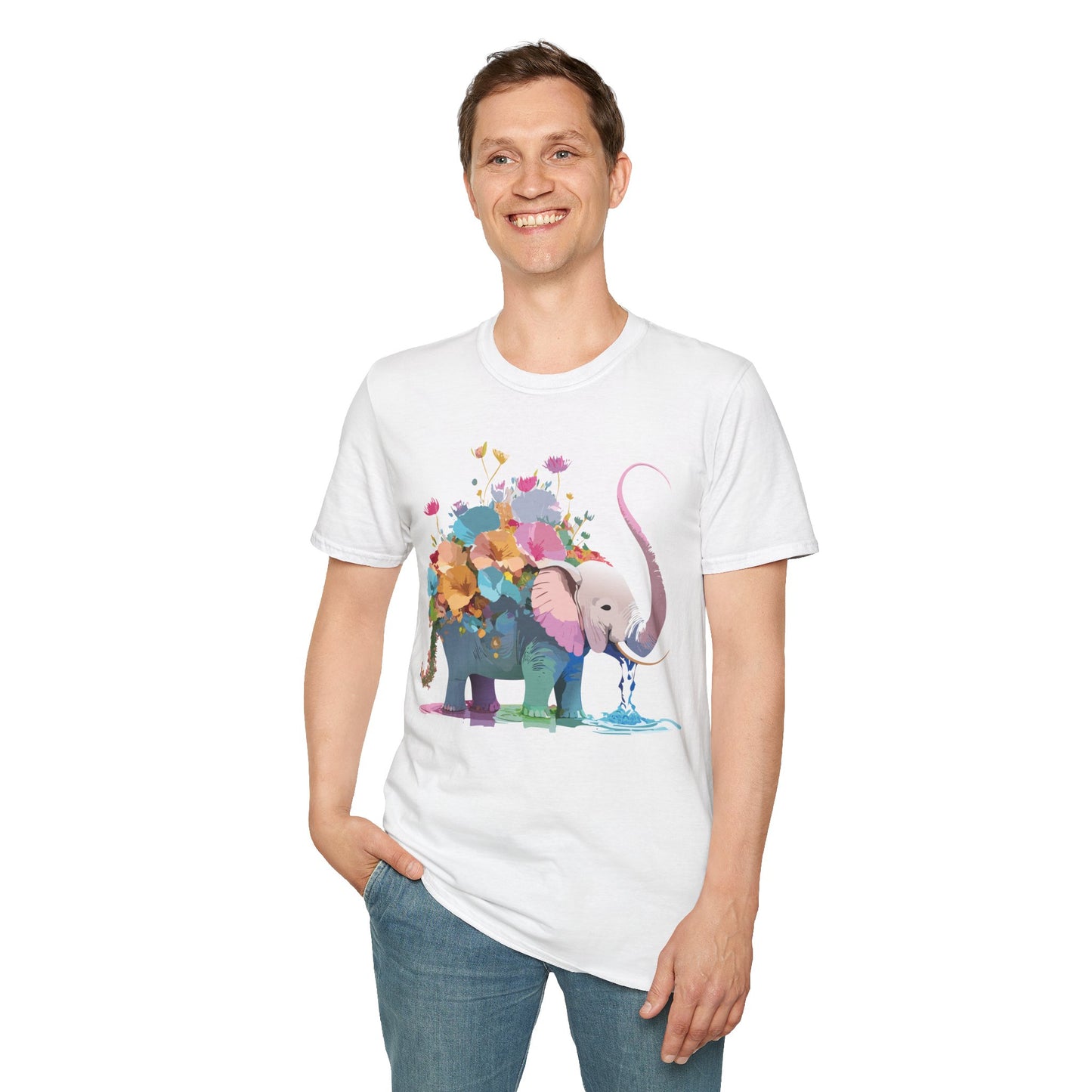 Elephant Shirt, T Shirt with Elephant, Elephant on T Shirt, T Shirt with Animation, Animals Tee Shirt