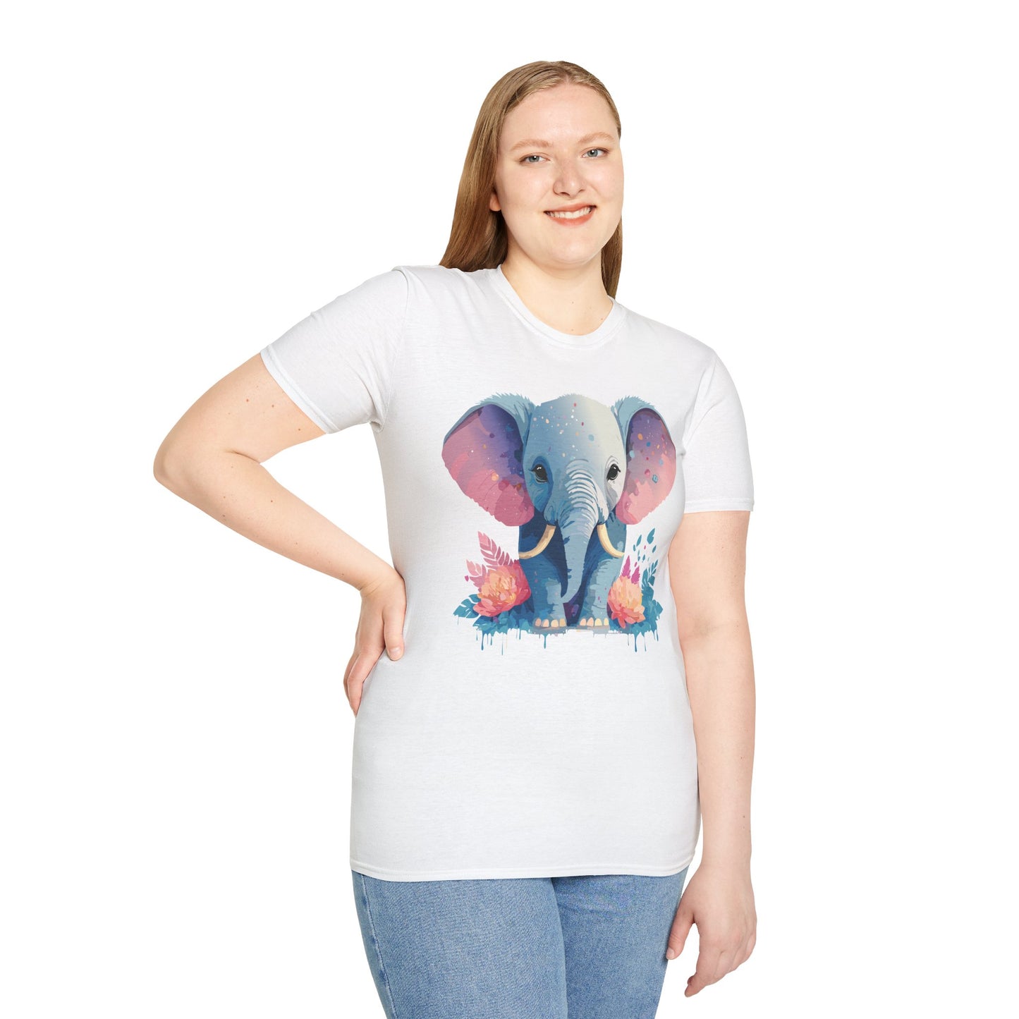 Elephant Shirt, T Shirt with Elephant, Elephant on T Shirt, T Shirt with Animation, Animals Tee Shirt