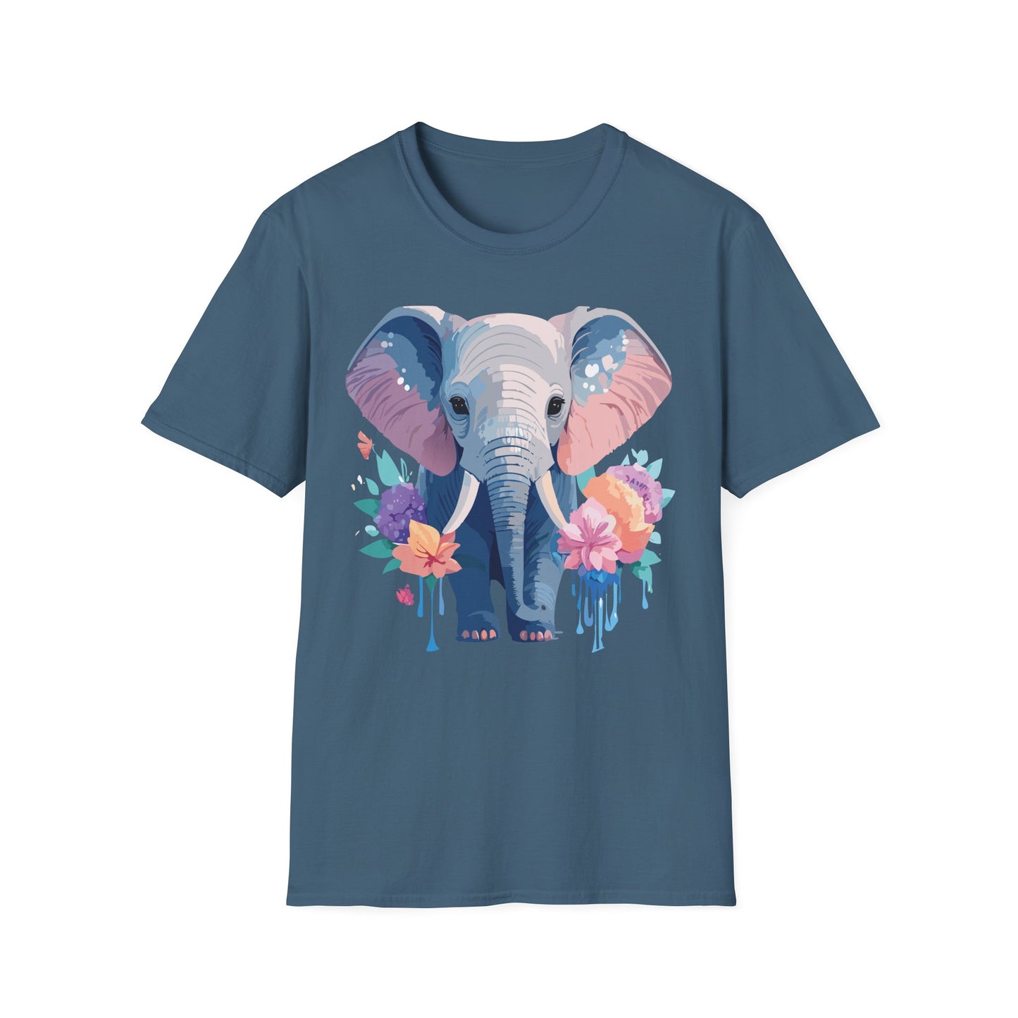 Elephant Shirt, T Shirt with Elephant, Elephant on T Shirt, T Shirt with Animation, Animals Tee Shirt