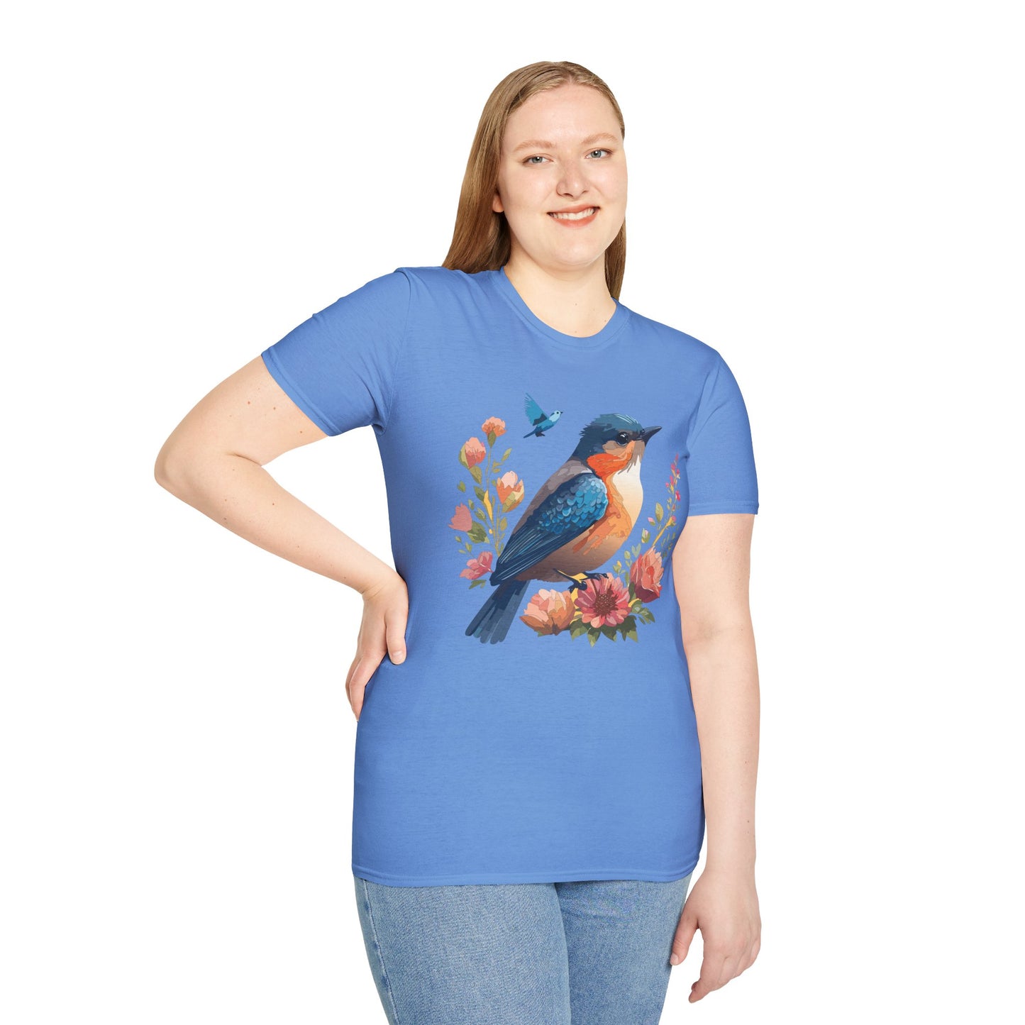Bird T-Shirt, Floral Bird T Shirt, Shirt with Bird, Shirt with Animal