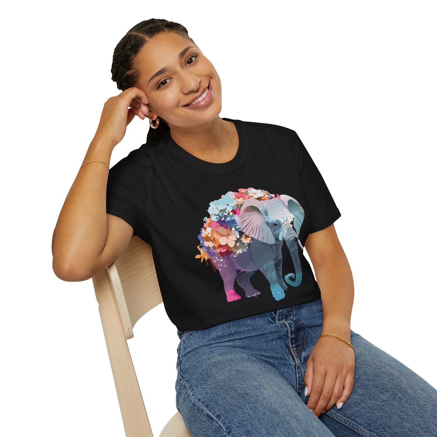 Elephant Shirt, T Shirt with Elephant, Elephant on T Shirt, T Shirt with Animation, Animals Tee Shirt
