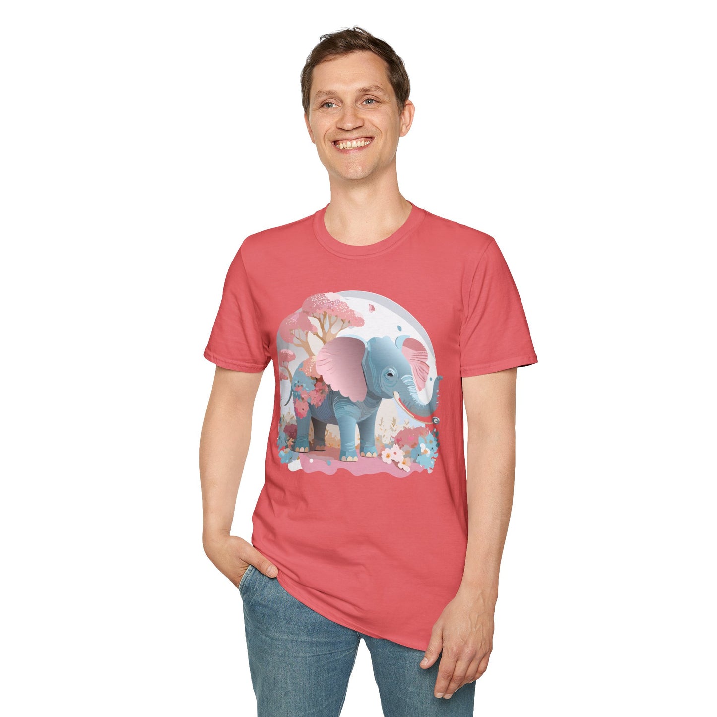 Elephant Shirt, T Shirt with Elephant, Elephant on T Shirt, T Shirt with Animation, Animals Tee Shirt