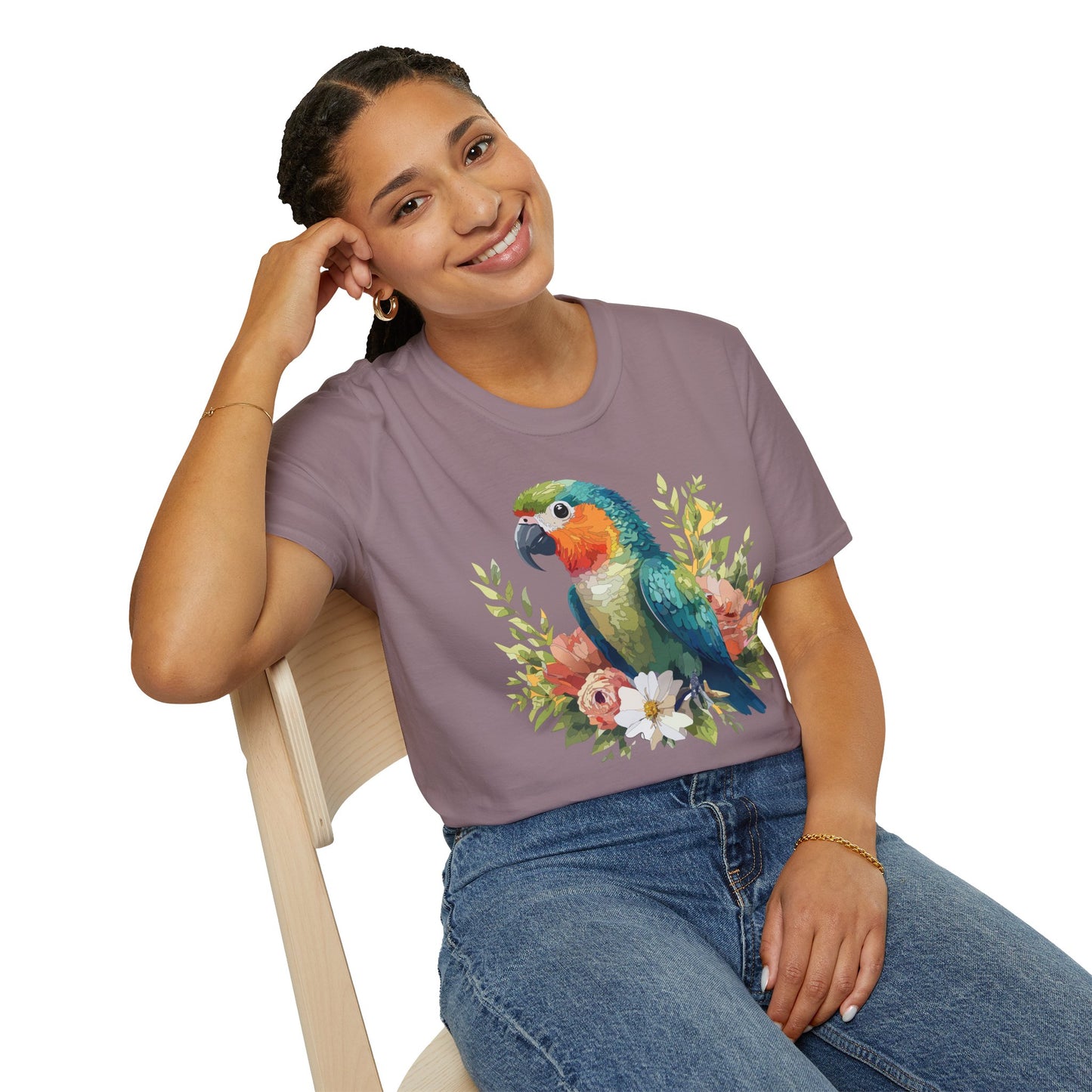 Bird T-Shirt, Floral Bird T Shirt, Shirt with Bird, Shirt with Animal