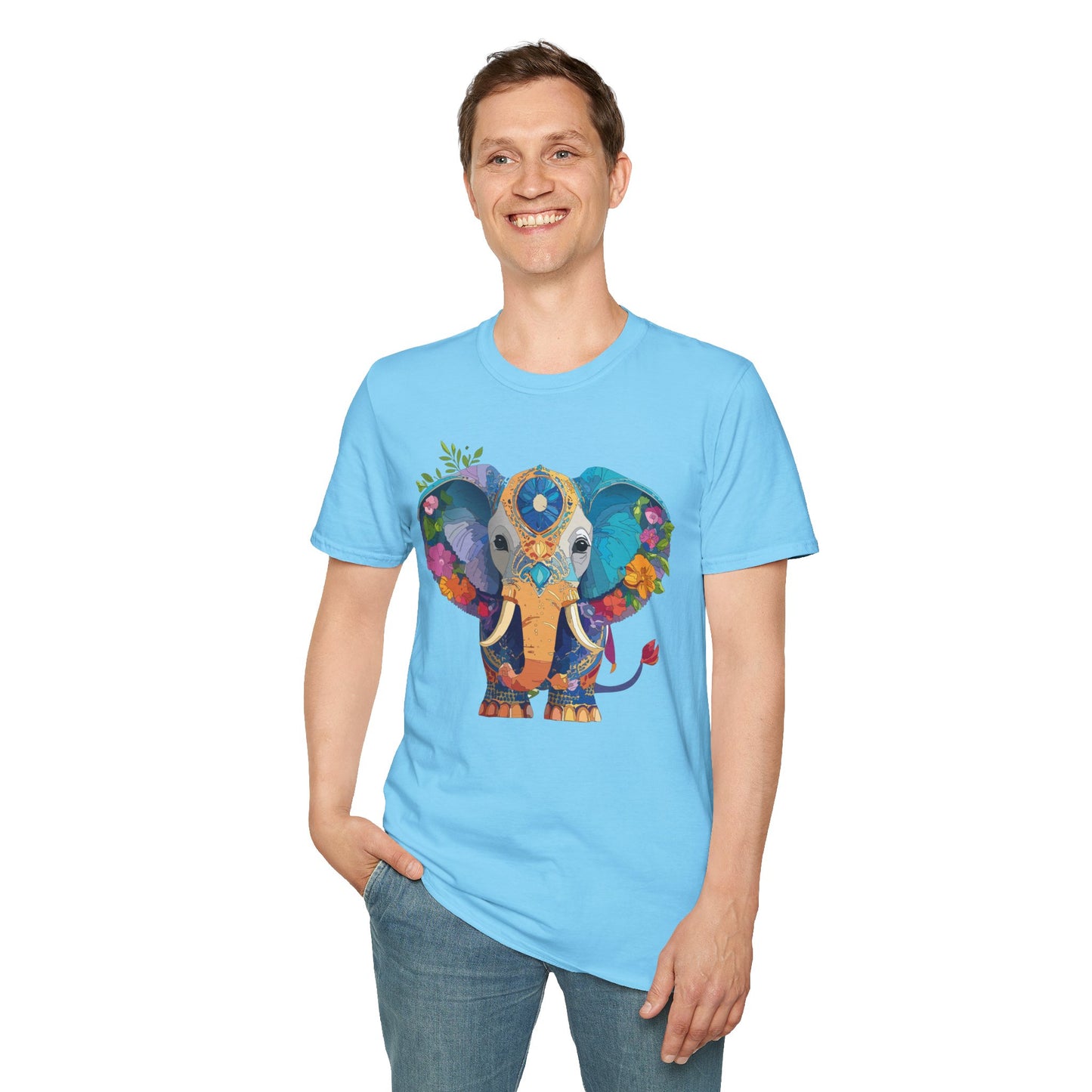 Elephant Shirt, T Shirt with Elephant, Elephant on T Shirt, T Shirt with Animation, Animals Tee Shirt