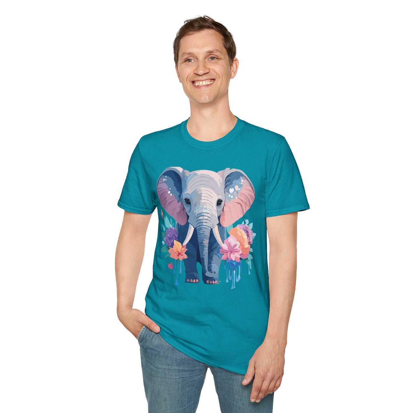 Elephant Shirt, T Shirt with Elephant, Elephant on T Shirt, T Shirt with Animation, Animals Tee Shirt
